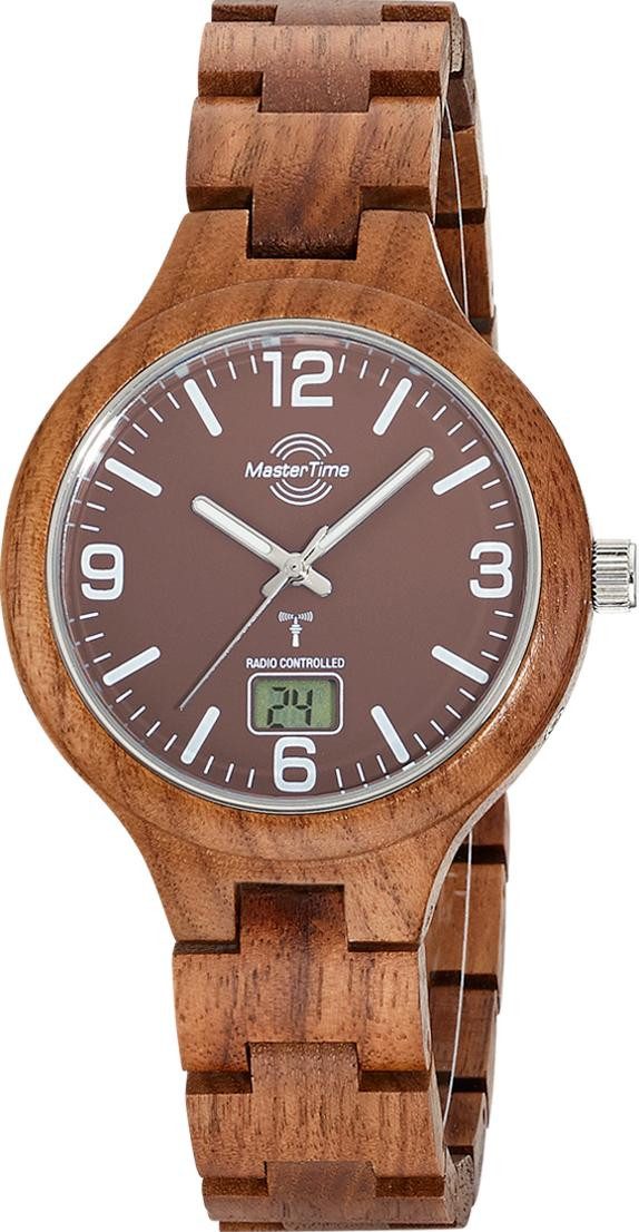 MASTER TIME Quarzuhr Funk Specialist Wood Herrenfunkuhr