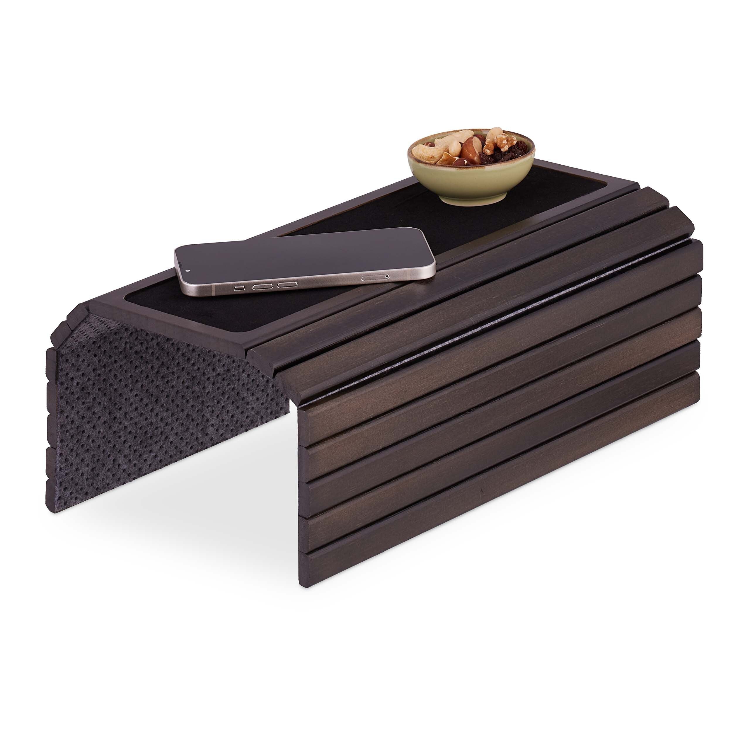relaxdays Tablett Sofatablett Bambus dunkelbraun, Bambus, (1-tlg)