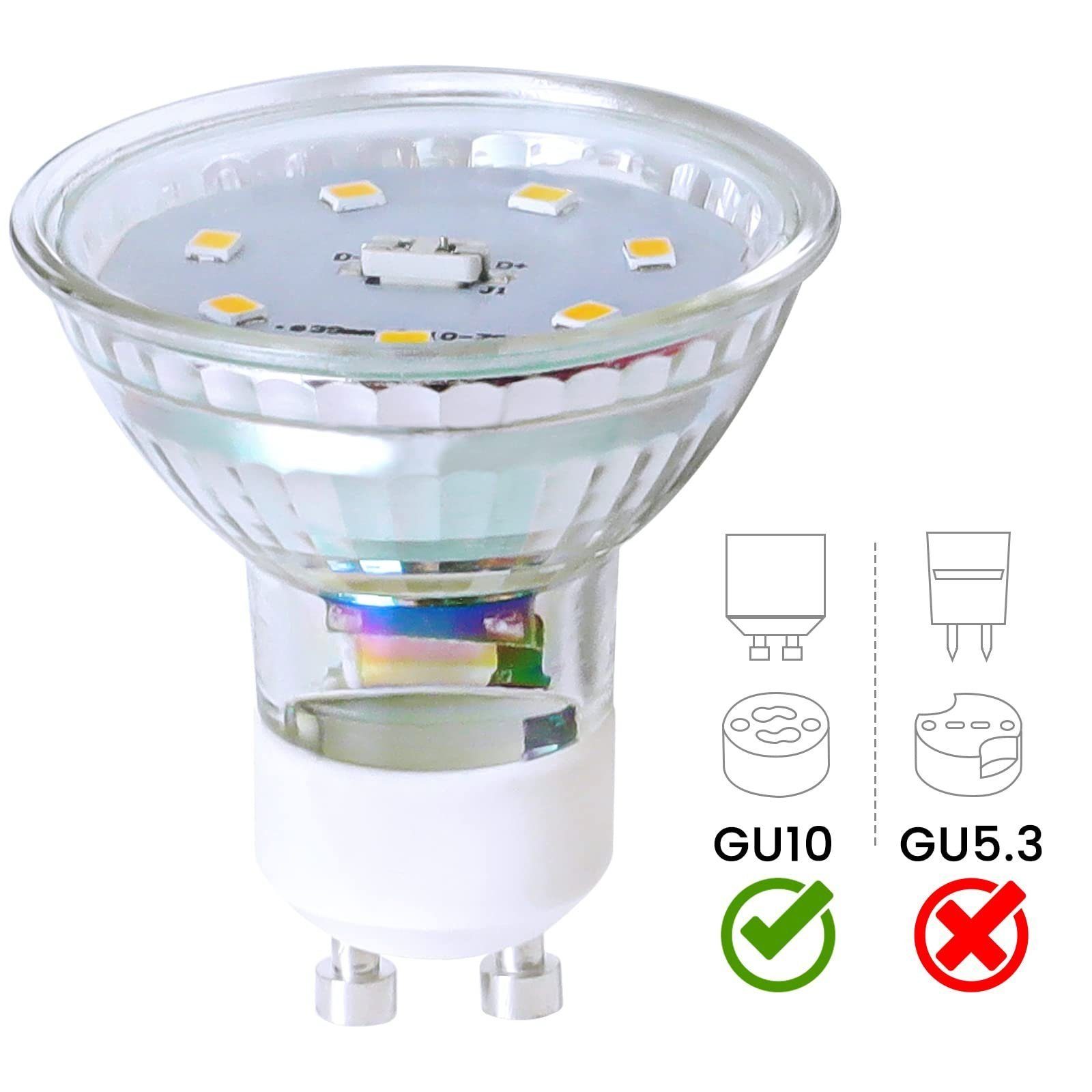Nettlife LED-Leuchtmittel nicht GU10, 6 Neutralweiß 4.8W Glühlampe Energiesparlampe St., dimmbar, Abstrahlwinkel 110° LED