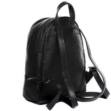 BACCINI Rucksack Leder Backpack Damen DINA, Cityrucksack Echtleder, Leder-Rucksack Daypack Damen schwarz