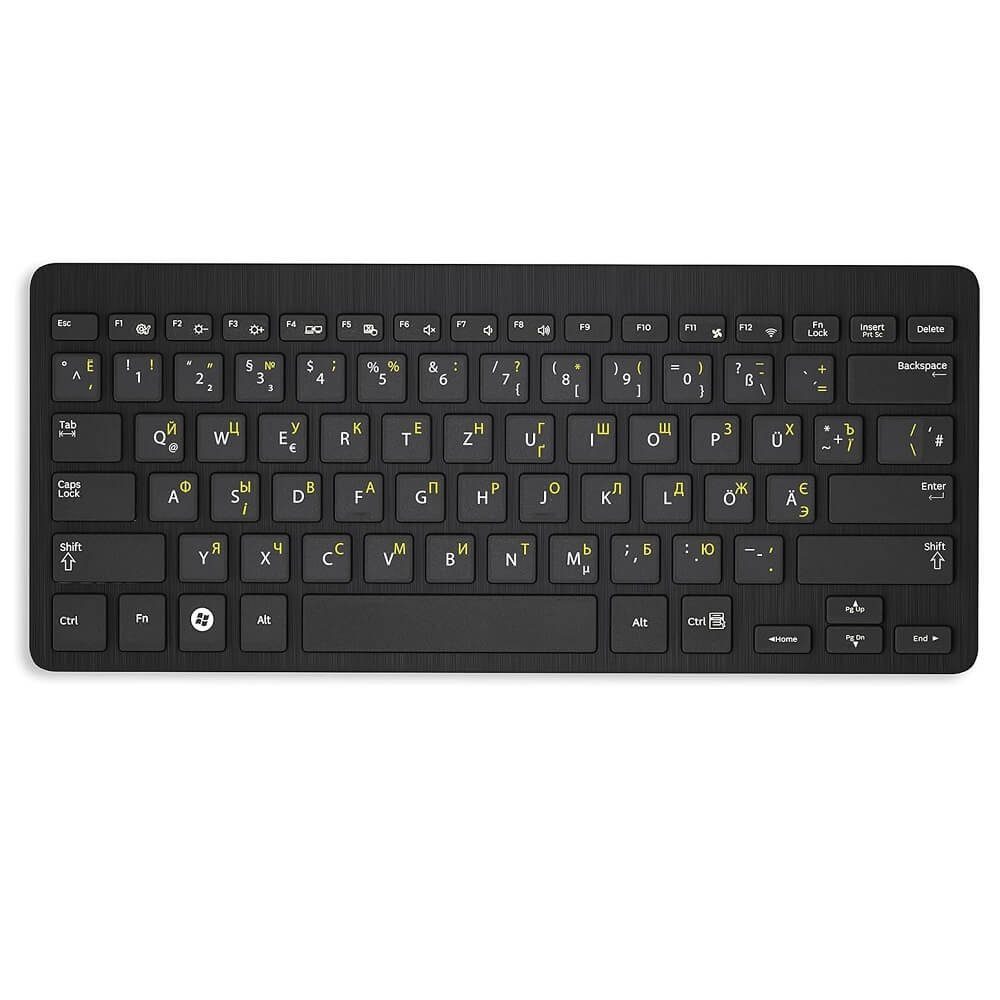 Hoopomania Aufkleber Russische Tastaturaufkleber transparent für Mac (Apple) in Gelb