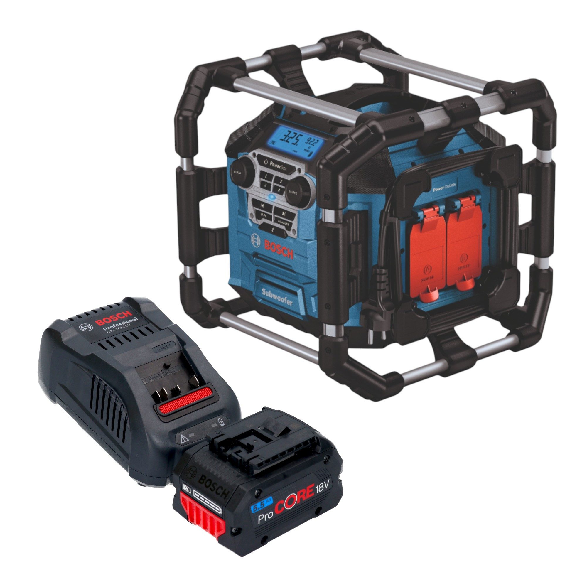 Bosch Professional GPB 18V-5 C Professional 18 V + 1x ProCORE Akku 5,5Ah + Ladegerät Baustellenradio