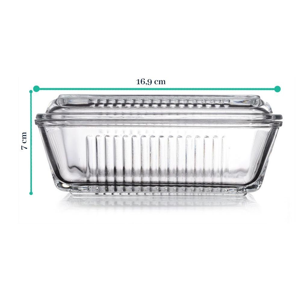 Pasabahce Butterdose Tereyaglik, Glas, (Packung, 1-tlg., 1 teilig), Tereyaglik Butterdose aus Hartglas