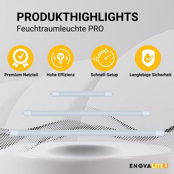 ENOVALITE LED Unterbauleuchte LED Feuchtraumleuchte PRO, 65cm, 18W, 2070lm, neutralweiß, IP65, OSRAM, LED fest integriert, neutralweiß