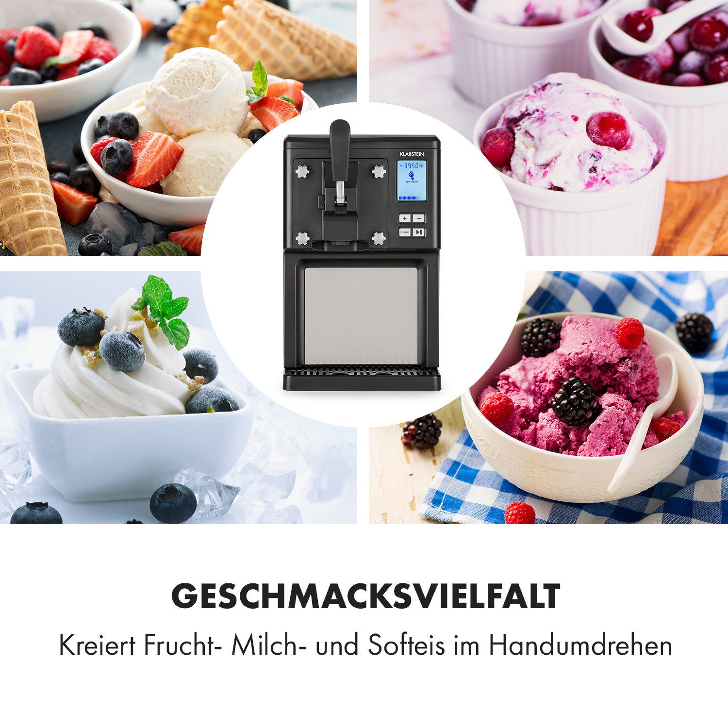 Klarstein Eismaschine Sweet Sundae, 1.5 l, 200 W