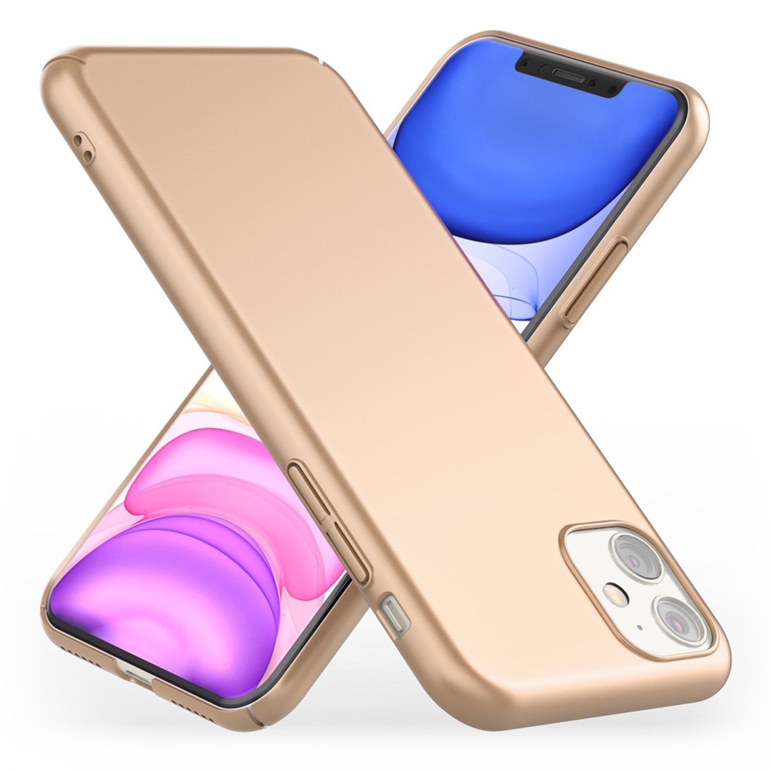 Nalia Smartphone-Hülle Apple iPhone 11, Ultra Dünne 0,5mm Hülle / Mattes Hardcase / Silk Touch / Extra Leicht