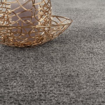 Teppich TaraCarpet Kurzflorteppich Zoe, TaraCarpet, rechteckig, Höhe: 11 mm, Flachflor Teppich d. Grau Wohnzimmer Schlafzimmer Kinderzimmer 080x150