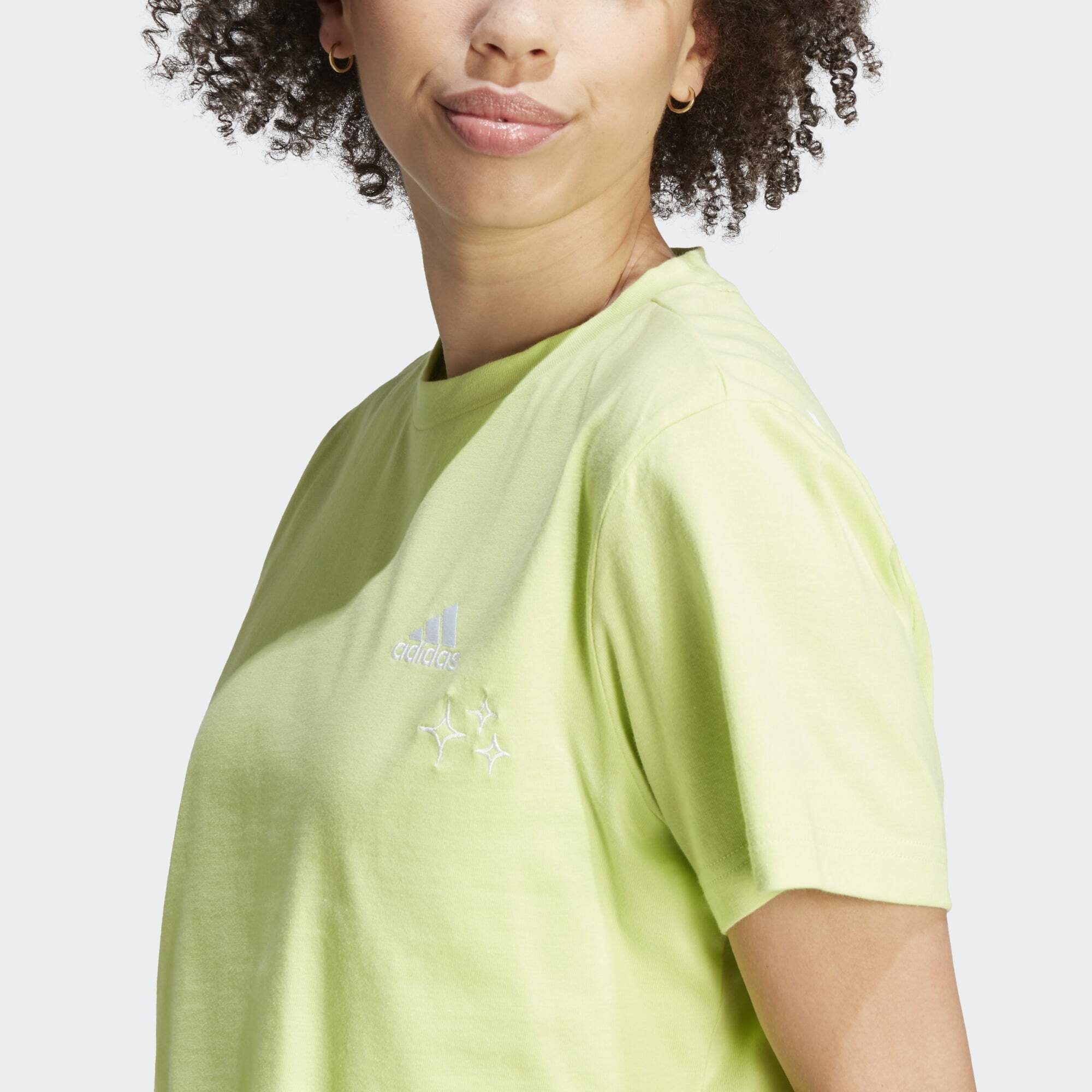 adidas Sportswear SCRIBBLE / T-Shirt CROP-SHIRT EMBROIDERY Pulse Lime Black