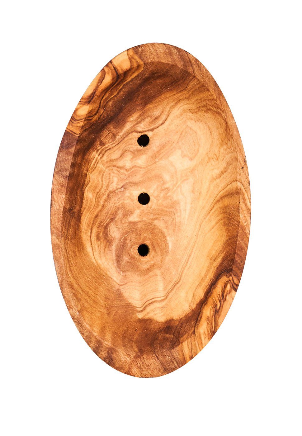 Levandeo® Dekoschale, Badzubehör oval Holz Seifenhalter ca.12x7cm Olivenholz-Seifenschale