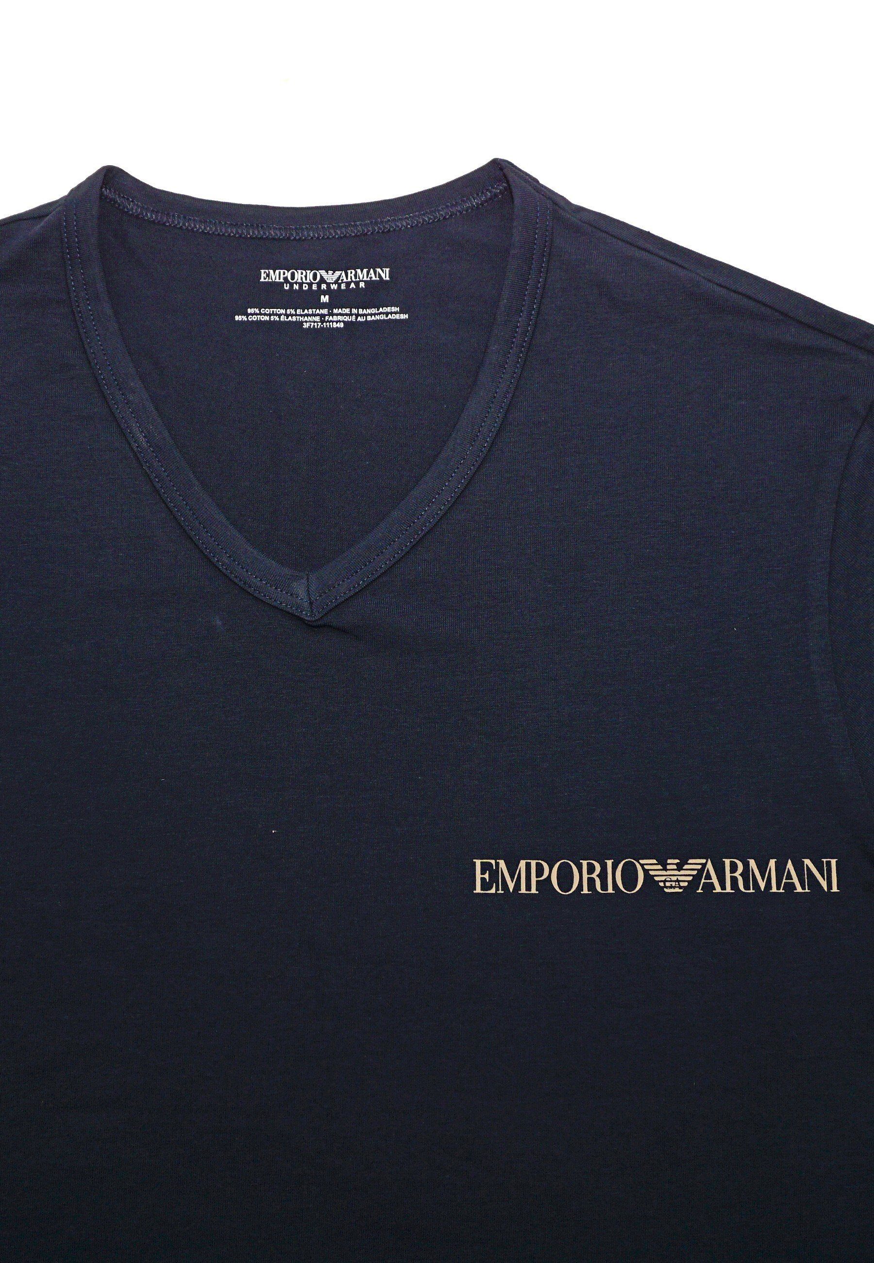 2 (2-tlg) T-Shirt Armani Pack T-Shirts Emporio V-Neck Beige/Marine