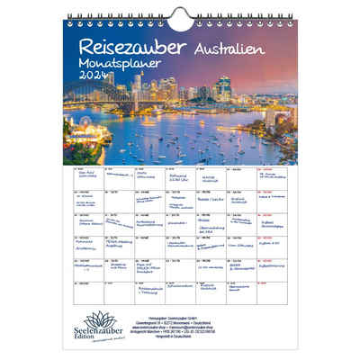 Seelenzauber Wandkalender Reisezauber Australien Planer DIN A4 Kalender für 2024 Canberra Sydney