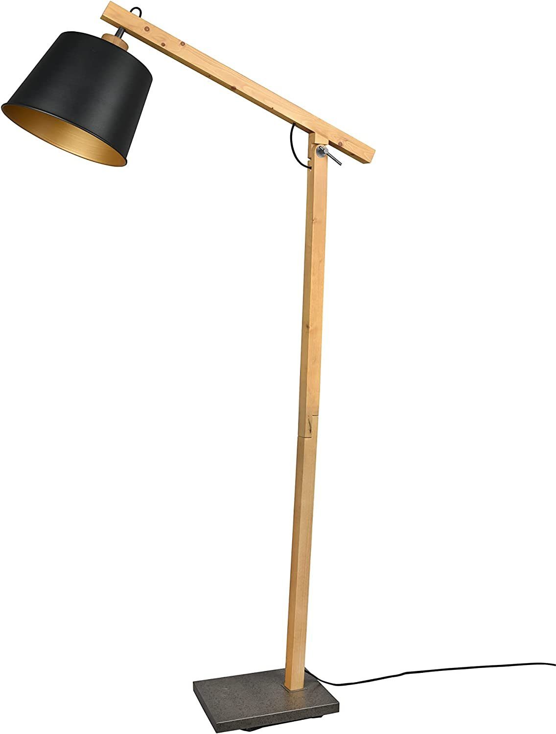 lightling Stehlampe Herbert, ohne Leuchtmittel, abhängig vom Leuchtmittel,  Massivholz, flexibel verstellbar, HYGGE
