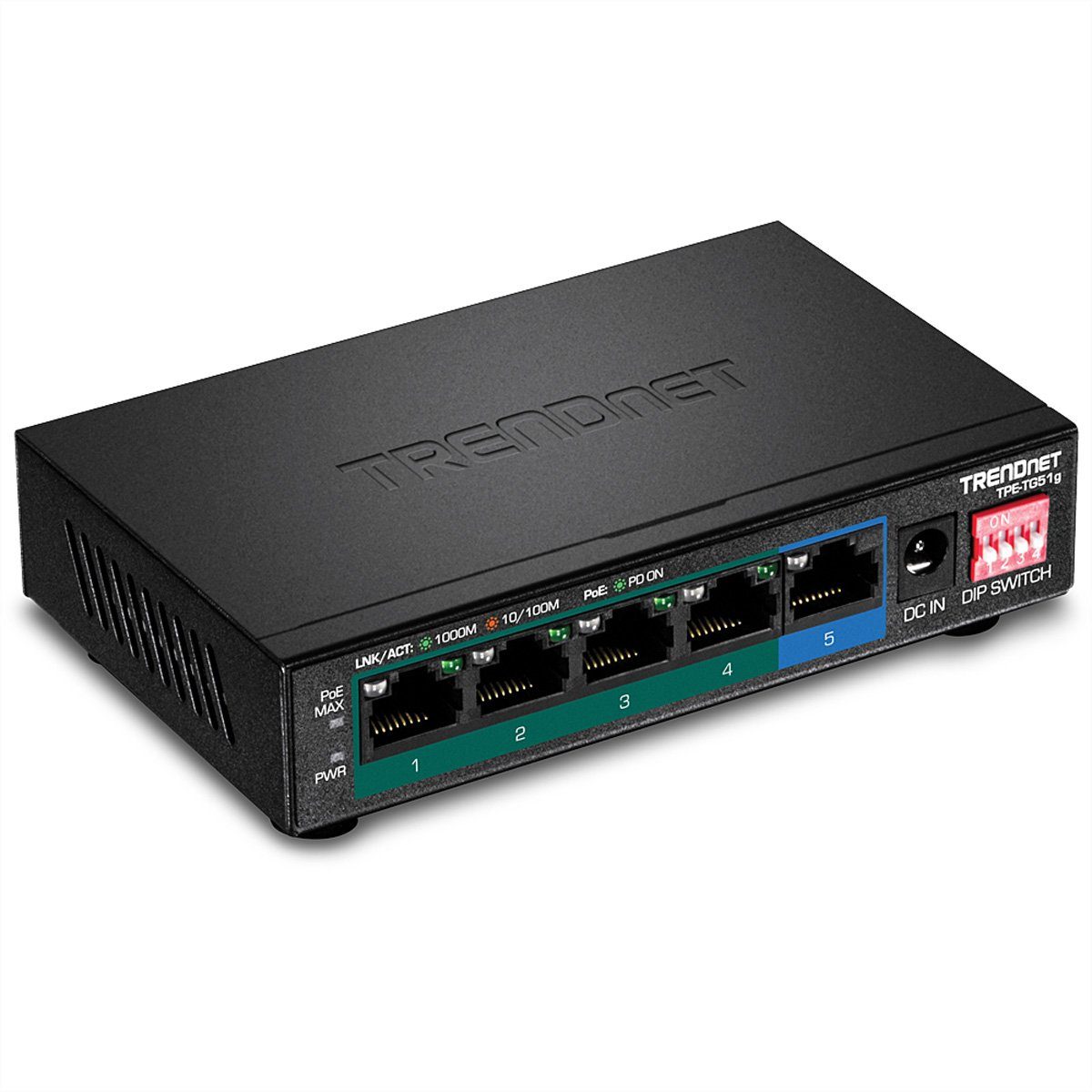 Trendnet TPE-TG51G 5-Port PoE+ Switch Gigabit 60W Netzwerk-Switch