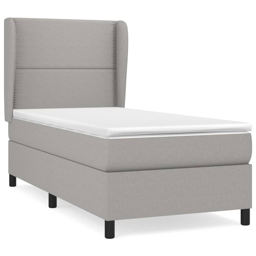 vidaXL Boxspringbett, Boxbett mit Matratze Hellgrau 80x200 cm Stoff günstig online kaufen