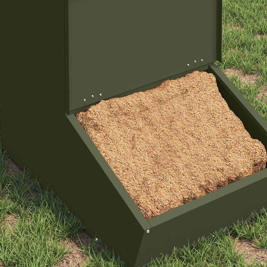 vidaXL Futterspender Schweinfutterspender Olive Grün 55 x 38 x 76 cm