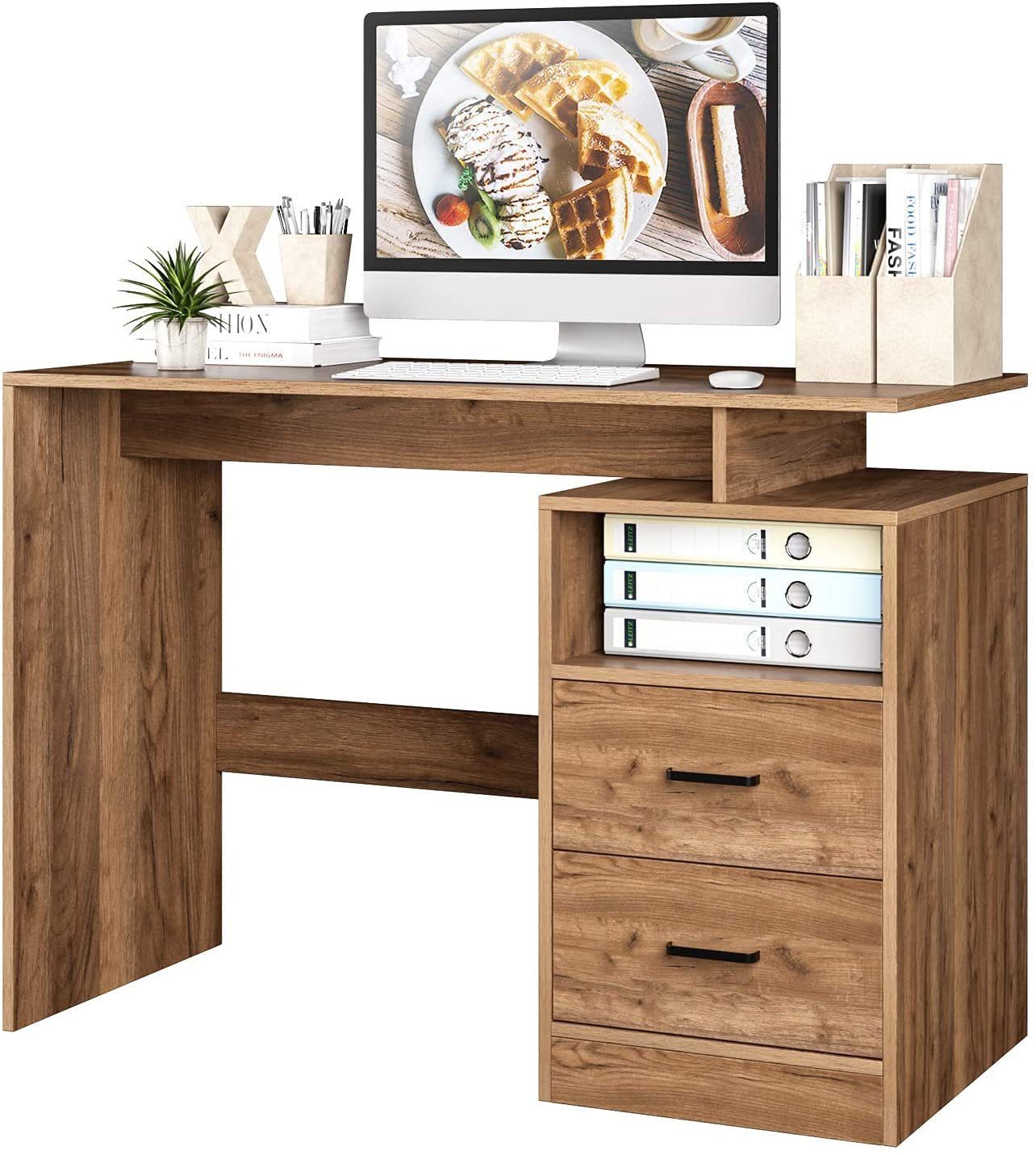 Homfa Computertisch (Schreibtisch, Bürotisch), mit 3 Fächern, modern,  Breite 108 cm online kaufen | OTTO