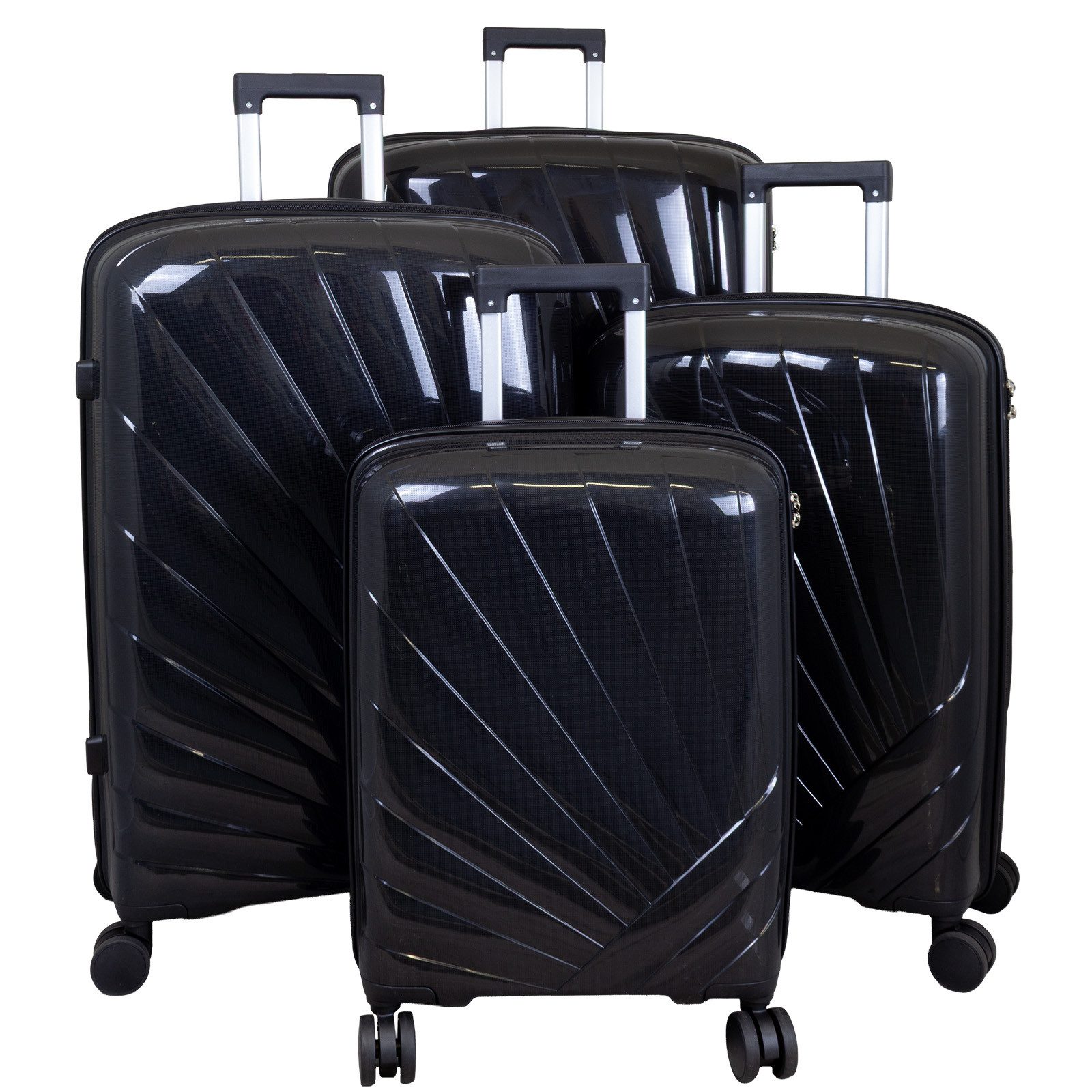 Trendyshop365 Kofferset Florenz, 4 Rollen, (Hartschale, 4 tlg., Trolleyset), aus Polypropylen - robust und stabil
