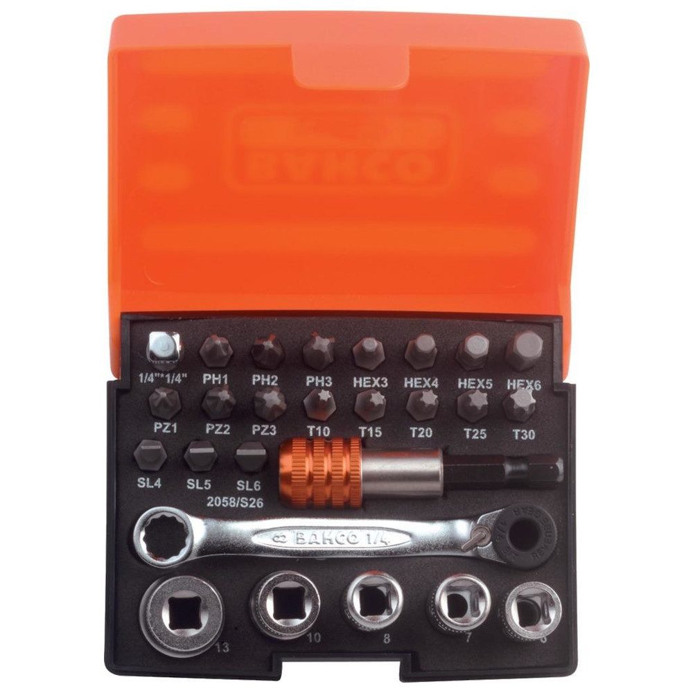 BAHCO Steckschlüssel Bit-Steckschlüsselsatz 26-teilig
