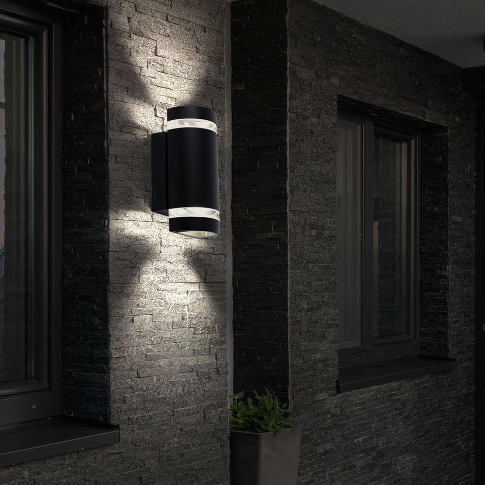Leuchtmittel Wand Kanlux schwarz Außen-Wandleuchte, Leuchte inklusive, halbrund Beleuchtung Outdoor Druckguss ALU Lampe nicht