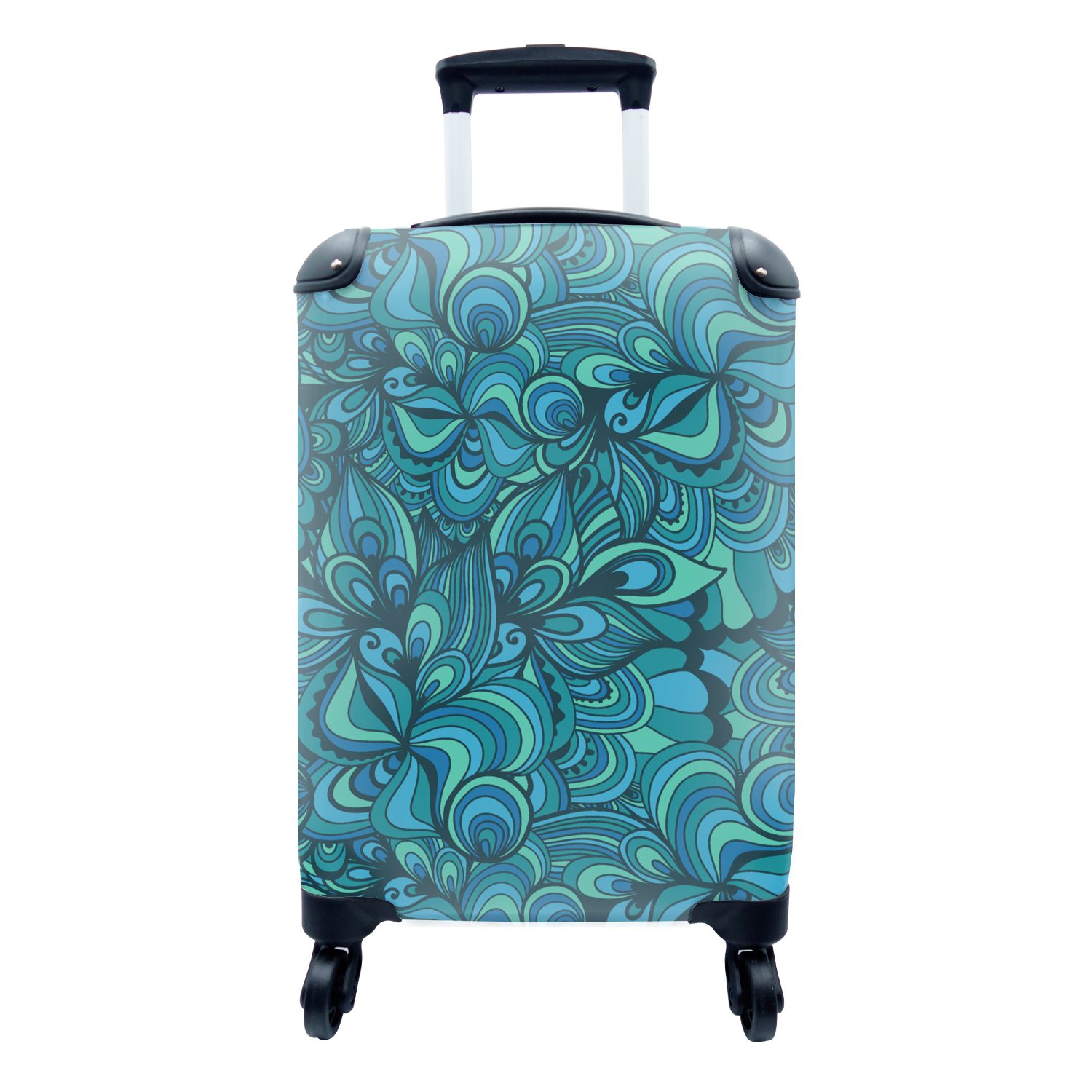 - Handgepäckkoffer - MuchoWow - Reisetasche für 4 Blau Türkis, Vintage Reisekoffer Ferien, Trolley, Design mit Handgepäck Rollen, rollen,