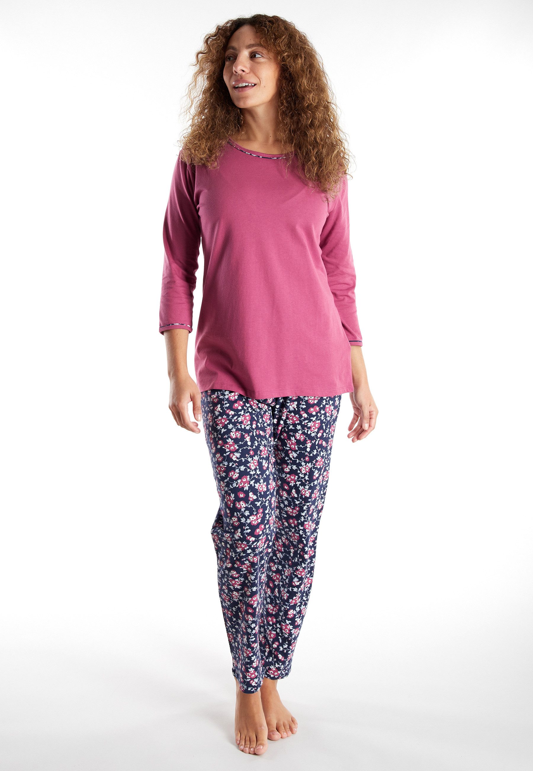 GÖTZBURG Pyjama 3/4 Arm, Rundhalsausschnitt, mit Motiv, Baumwolle