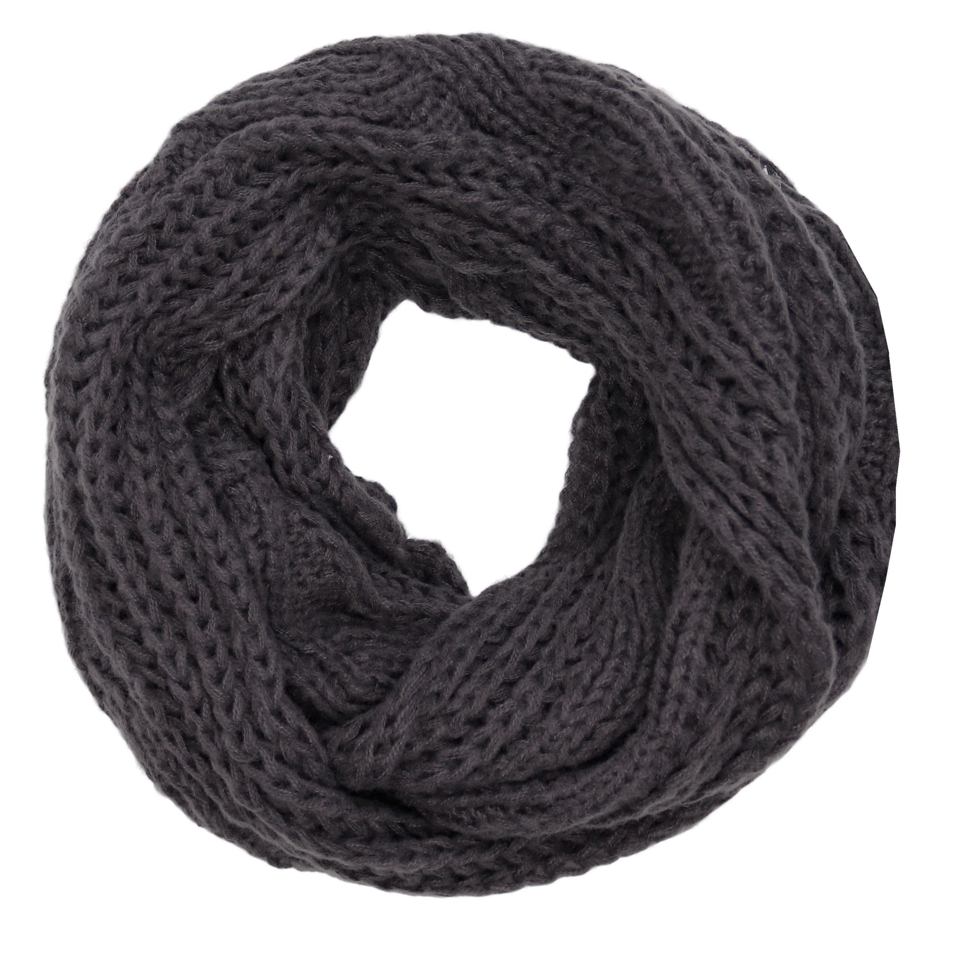 MIRROSI Loop Damen Strick Loopschal mit Zopfmuster, (zweimal um den Hals wichelbar), Damen Halstuch Stola ideal für Frühling, Herbst oder Winter