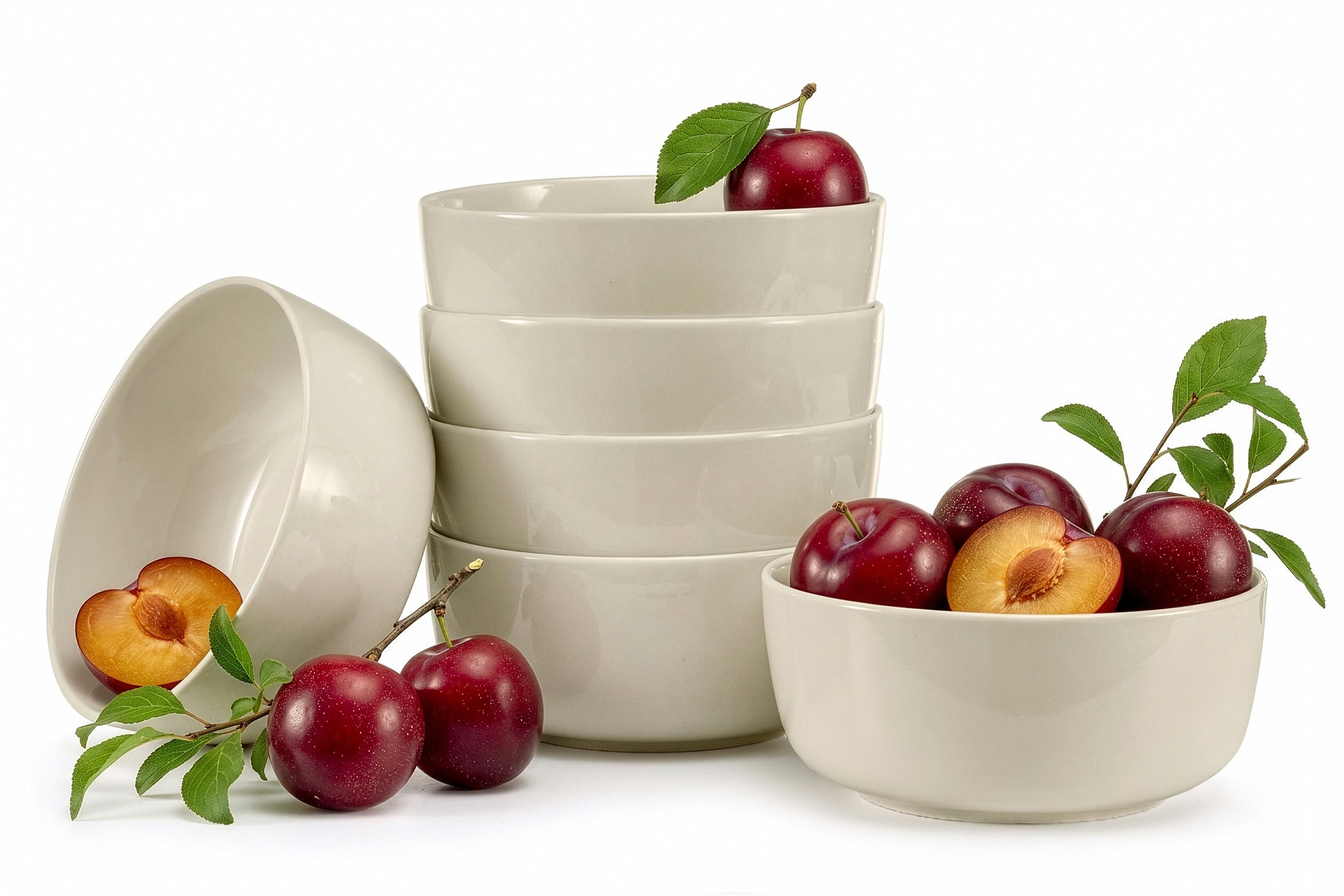 KONSIMO® Müslischale VICTO Schüssel-Set hergestellt in der EU, Steingut, (6-Personen Set, 6-tlg), spülmaschinengeeignet, mikrowellengeeignet, 6x Schale