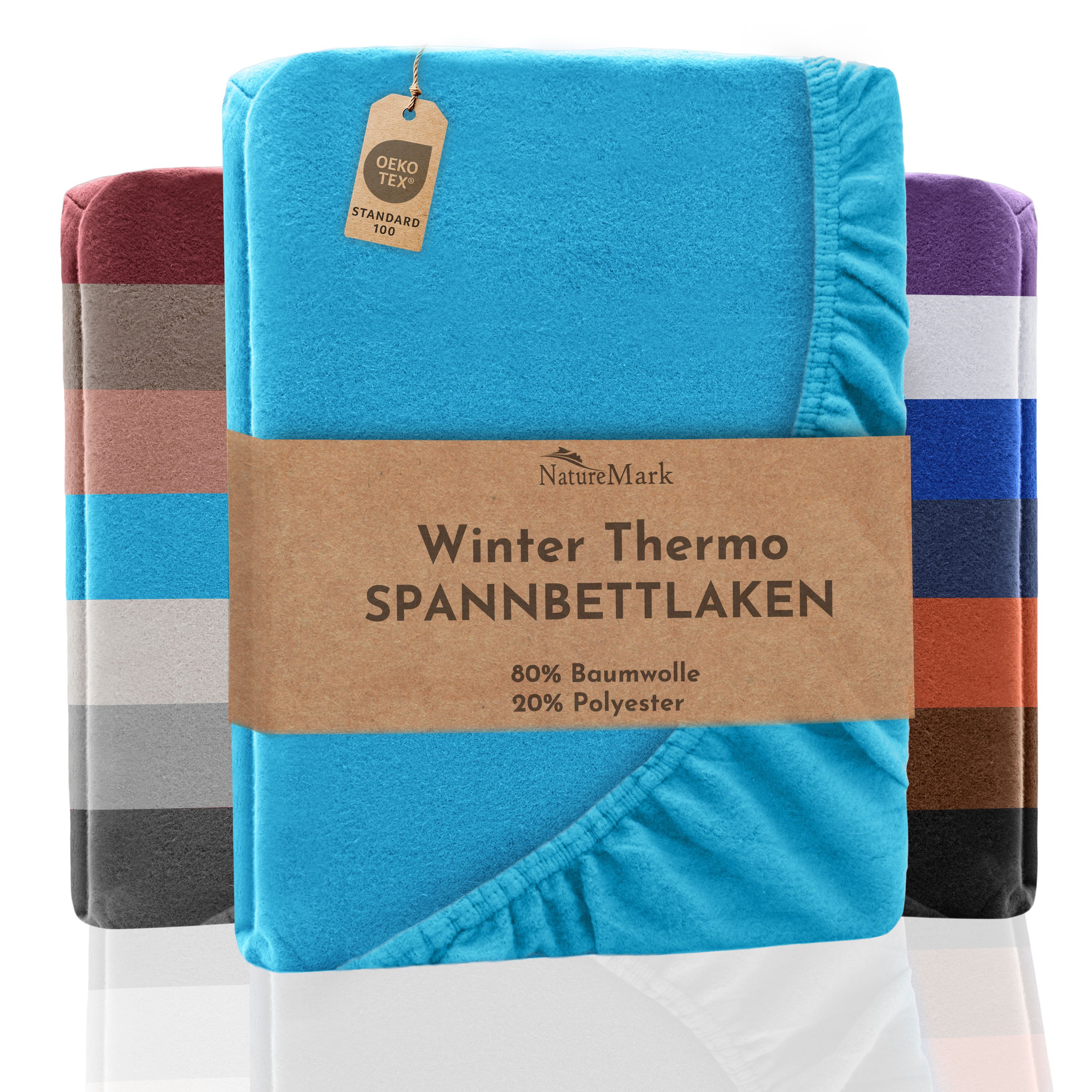 NatureMark Spannbettlaken Winter Thermo Fleece Spannbettlaken, 80% Baumwoll günstig online kaufen