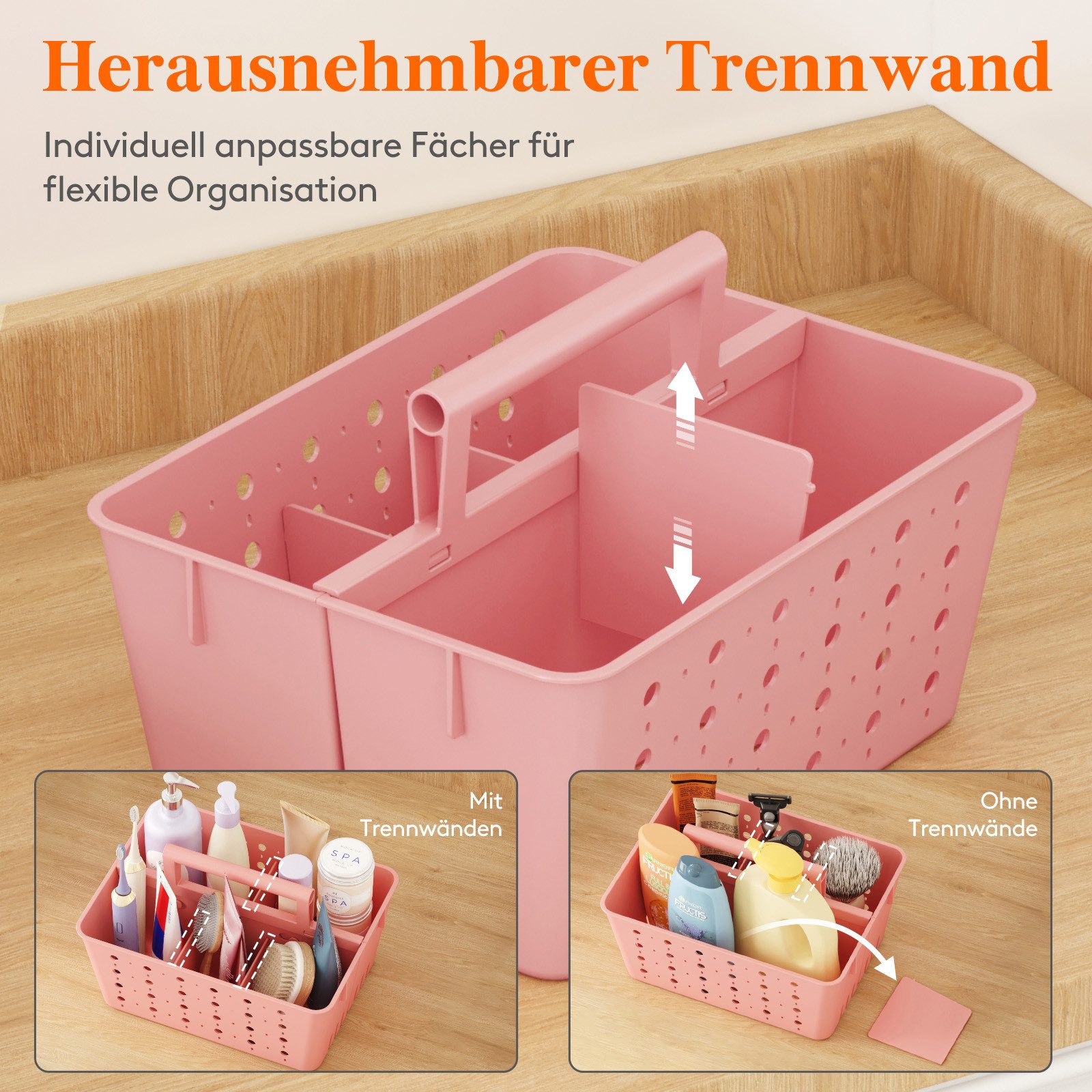 Lifewit Badorganizer Kunststoffkorb mit Griffen, tragbarer Duschkorb (1 St) günstig online kaufen