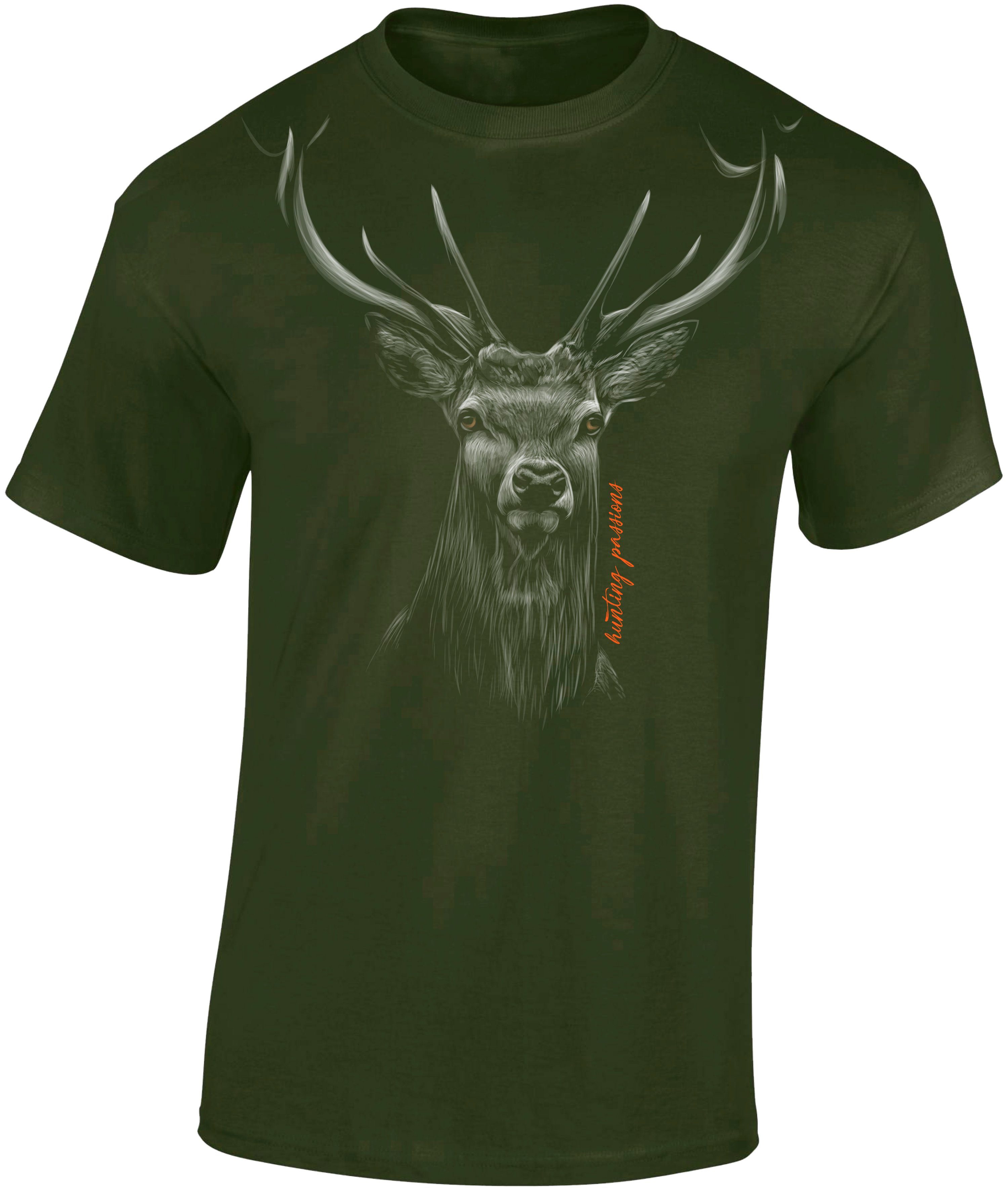 Baddery Print-Shirt Jäger T-Shirt - Hunting Passion - Geschenk für Jäger - Jagd Tshirt, hochwertiger Siebdruck, auch Übergrößen, aus Baumwolle