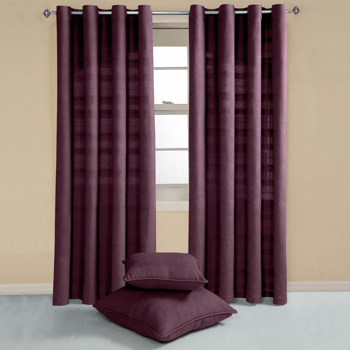 Homescapes Gardine Gardinen mit Ösen Rajput lila 2er Set, 182 x 167 cm günstig online kaufen
