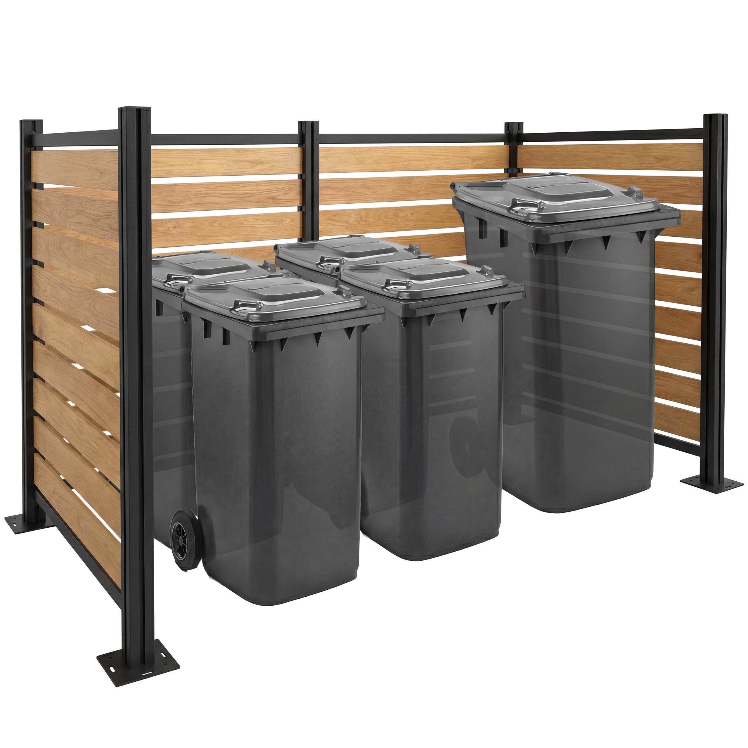 MCW Mülltonnenbox MCW-K57-3 (4 St), Beliebig erweiterbar, Einfache Montage (Stecksystem)