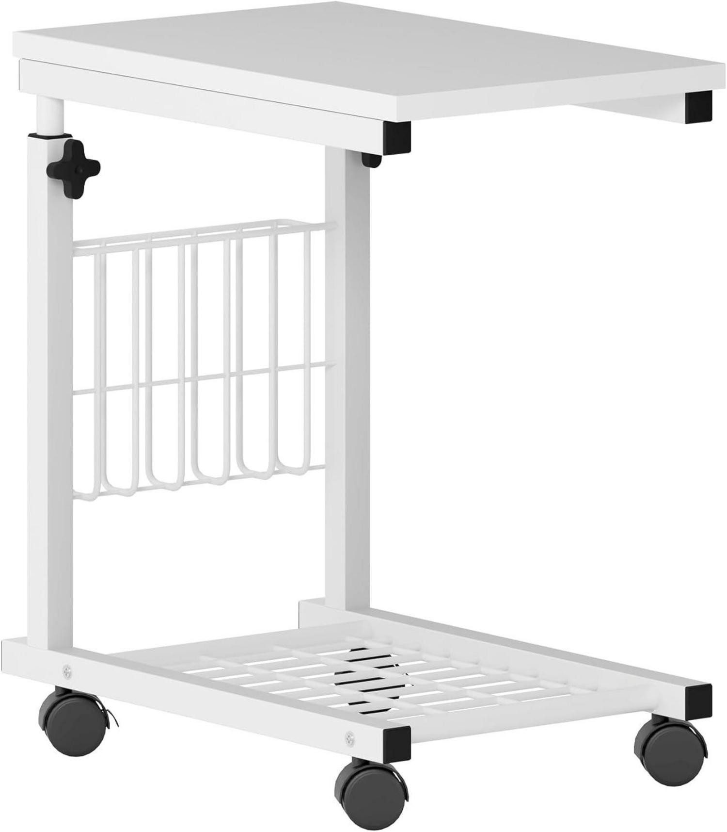 Beistelltisch Laptoptisch Beistelltisch höhenverstellbar mit Rollen 48x30 cm PC