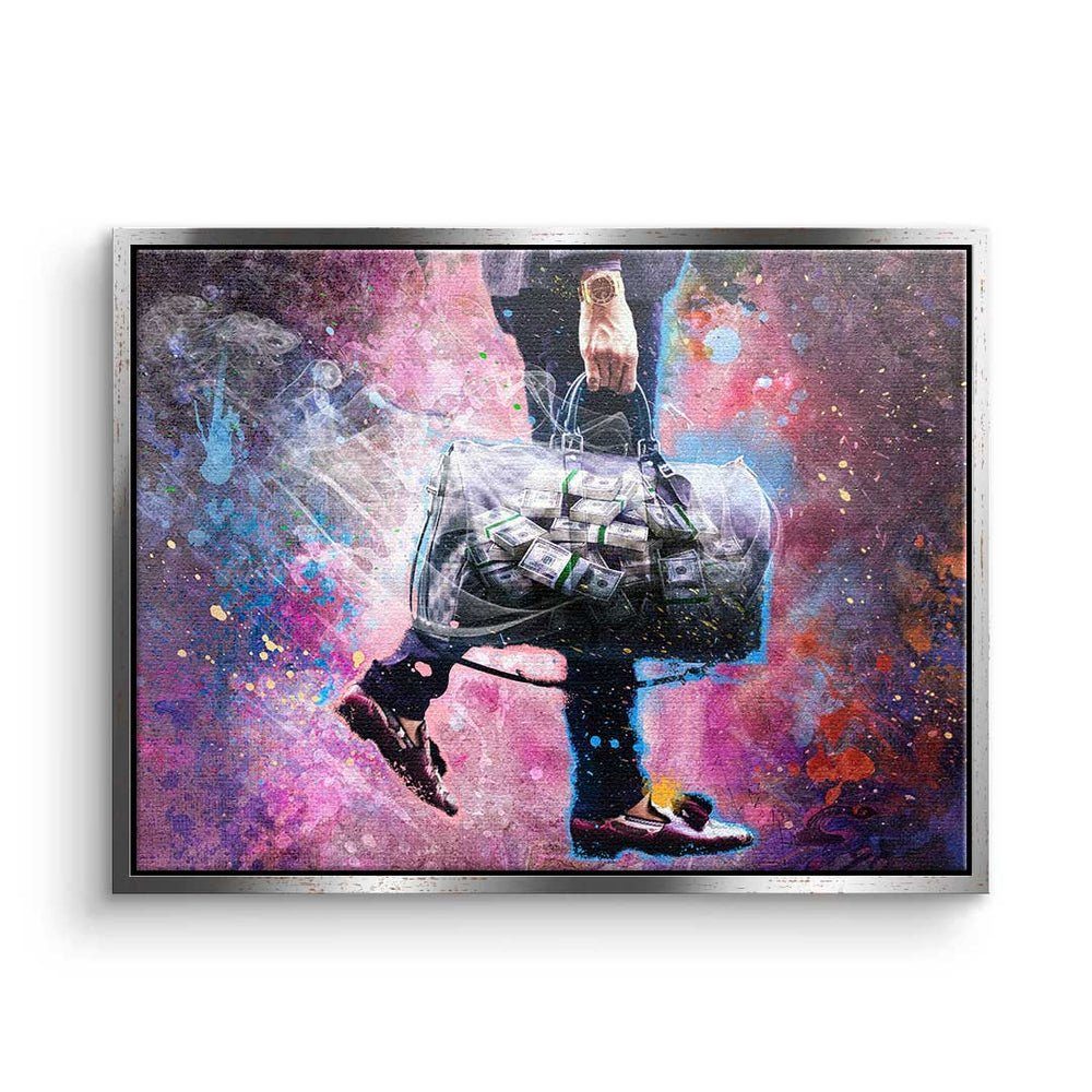 Rahmen Motivation Art Leinwandbild, DOTCOMCANVAS® mit Leinwandbild Pop weißer Motiv premiu Gentleman Mindset Der