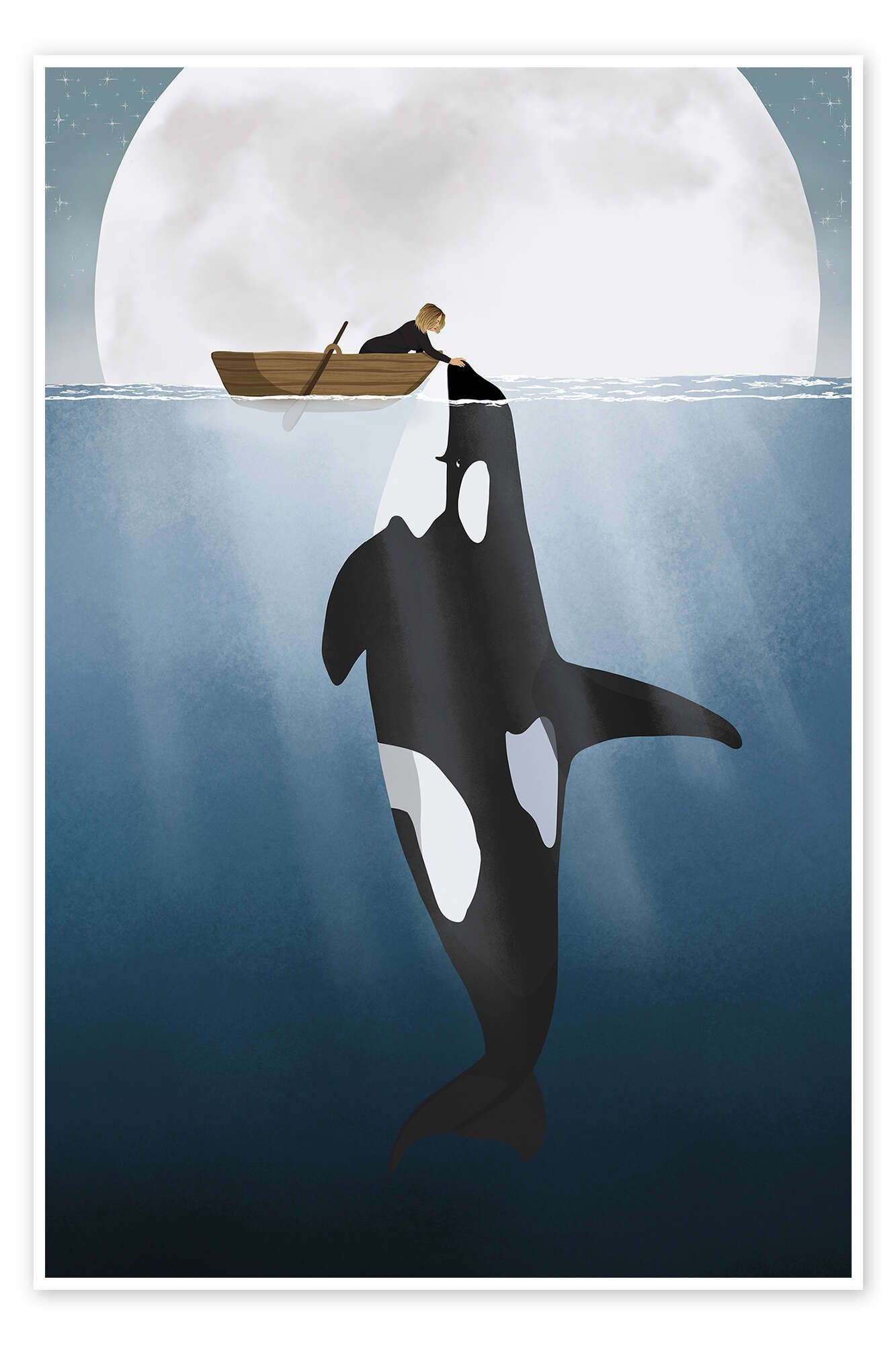 Posterlounge Wandbild Orca Love, bykammille, erhältlich als Poster, Leinwandbild, Wandsticker oder Acrylglasbild