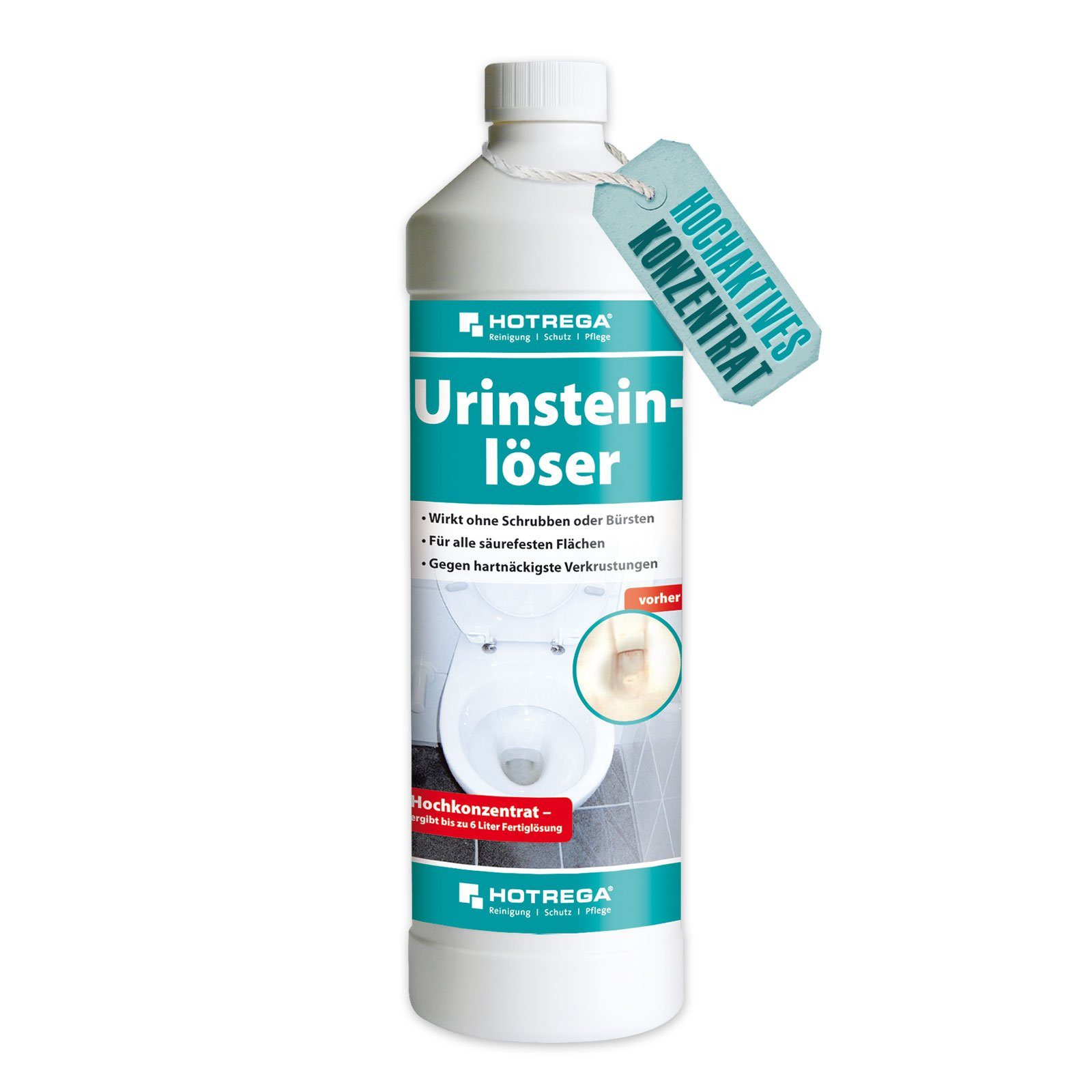 HOTREGA® Urinsteinentferner, WC Entkalker, Urinal und Toilette reinigen Urinsteinlöser