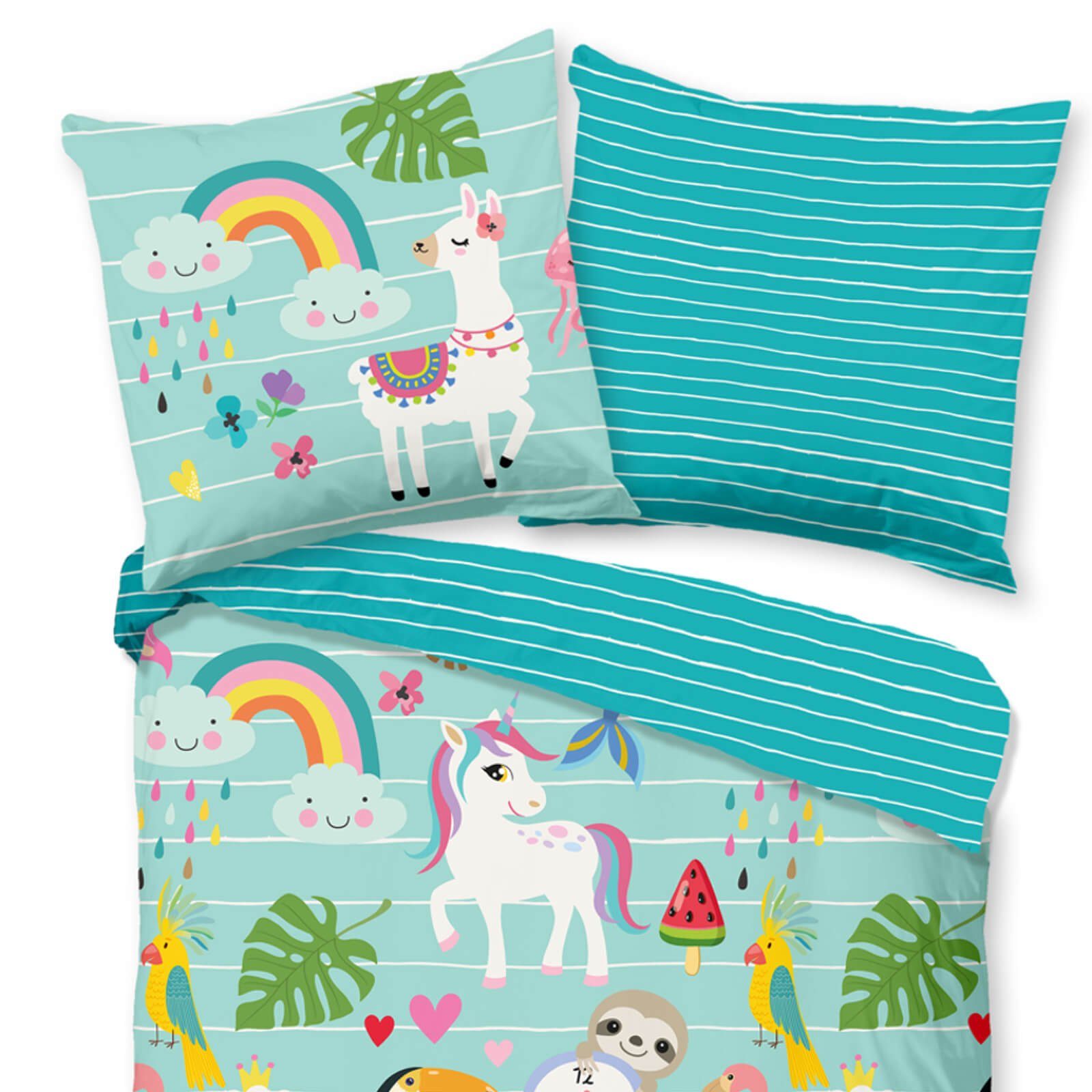 ESPiCO Bettwäsche Fantasie Blau, Baumwolle, 2 teilig, Tiere, Fabelwesen, St günstig online kaufen