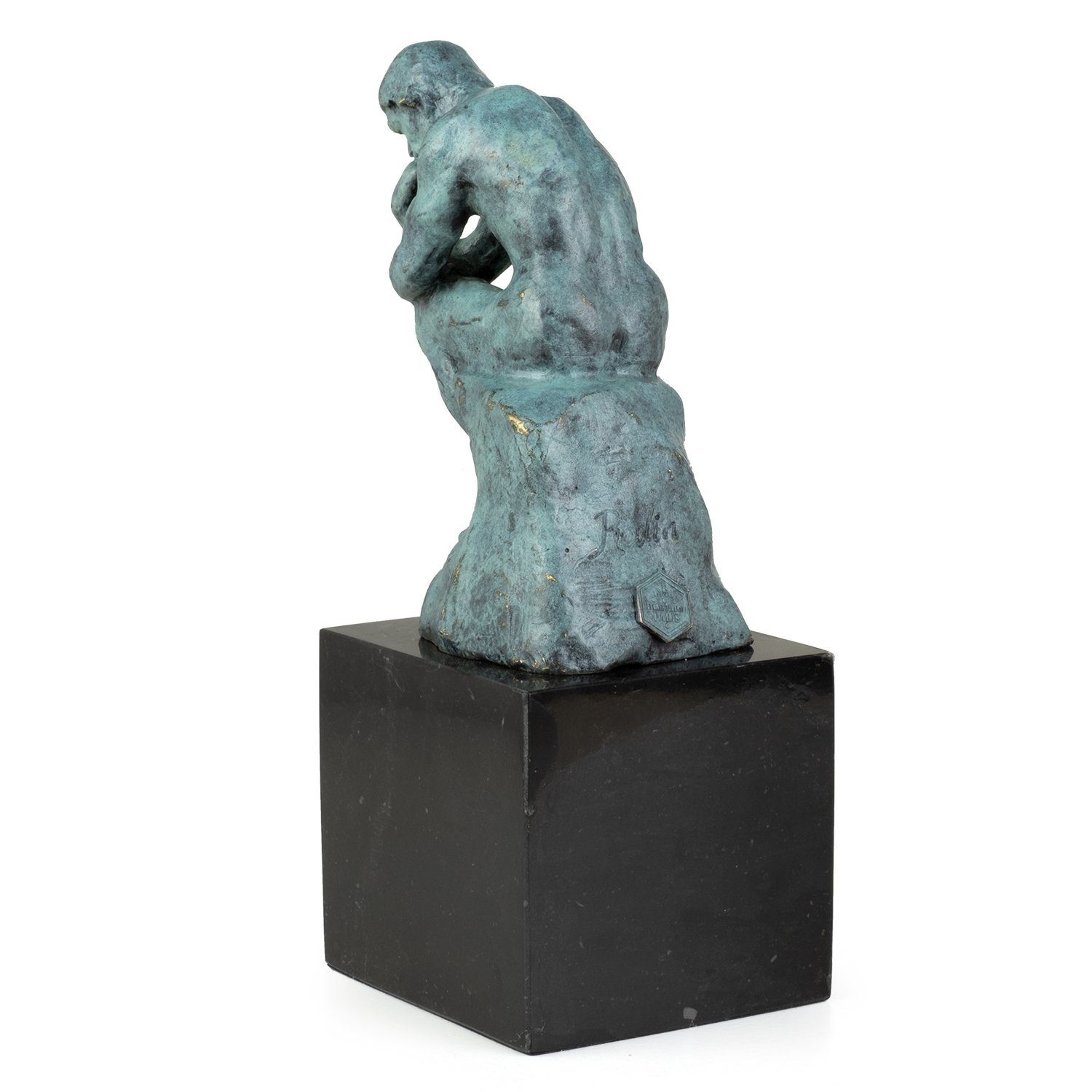Rodin Figuren Skulptur Statue Denker grün Bronzefigur Skulpturen Finish, Antik-Stil Moritz