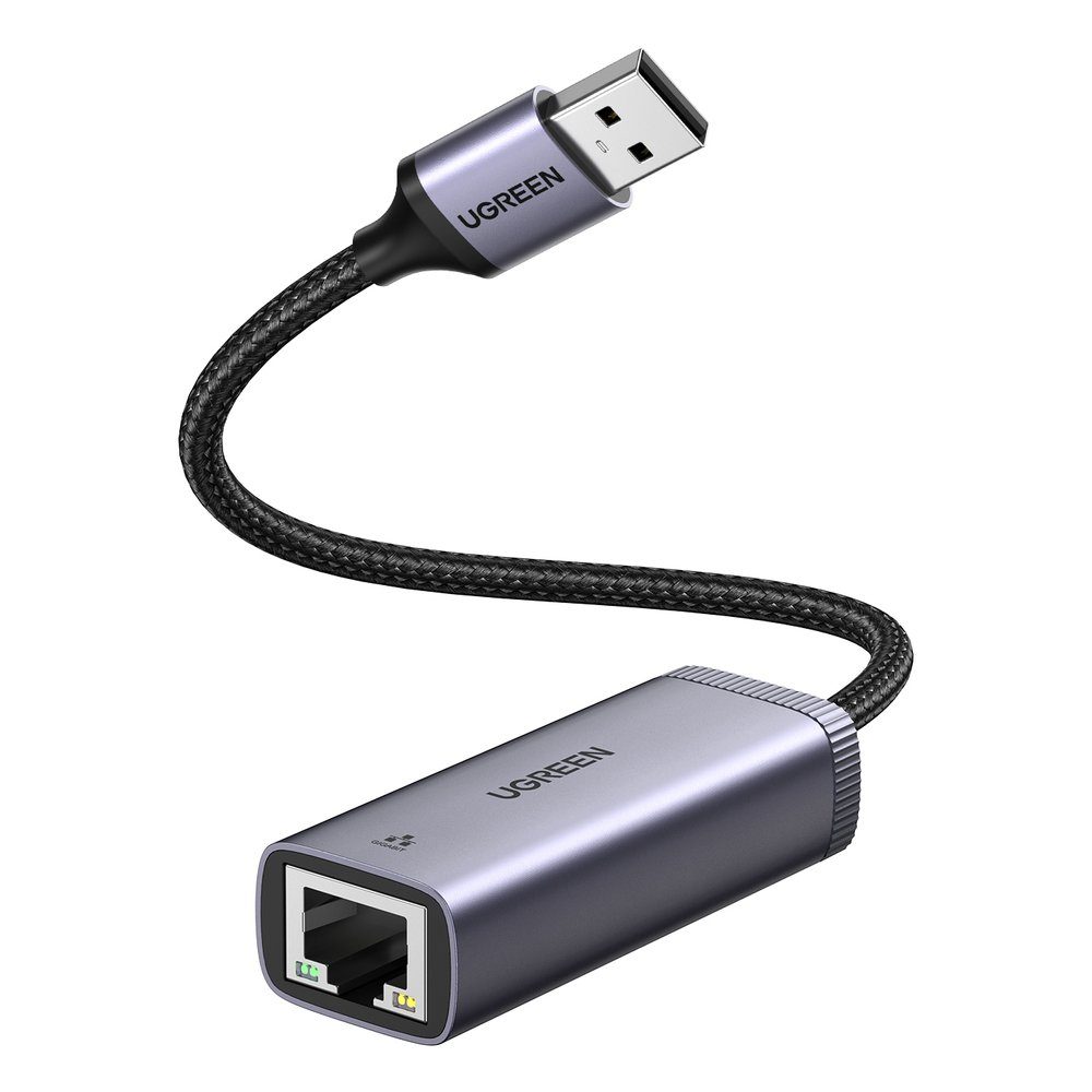 UGREEN USB 1000Mbps Gigabit Ethernet extern Netzwerkadapter Verlängerung grau LAN-Kabel