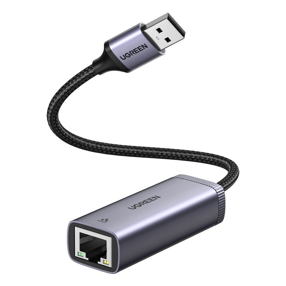 UGREEN USB 1000Mbps Gigabit Ethernet extern Netzwerkadapter Verlängerung  grau LAN-Kabel