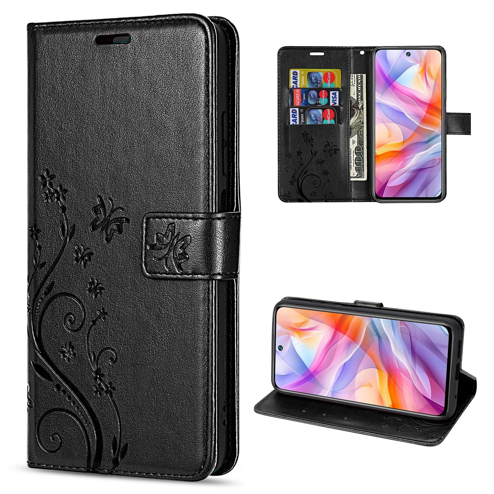 betterfon Handyhülle Handytasche für ZTE Blade V70 Vita Klapphülle mit Kartenfächern, Bookstyle-Hülle: Magnetverschluss 3 Kartenfächer & Standfunktion