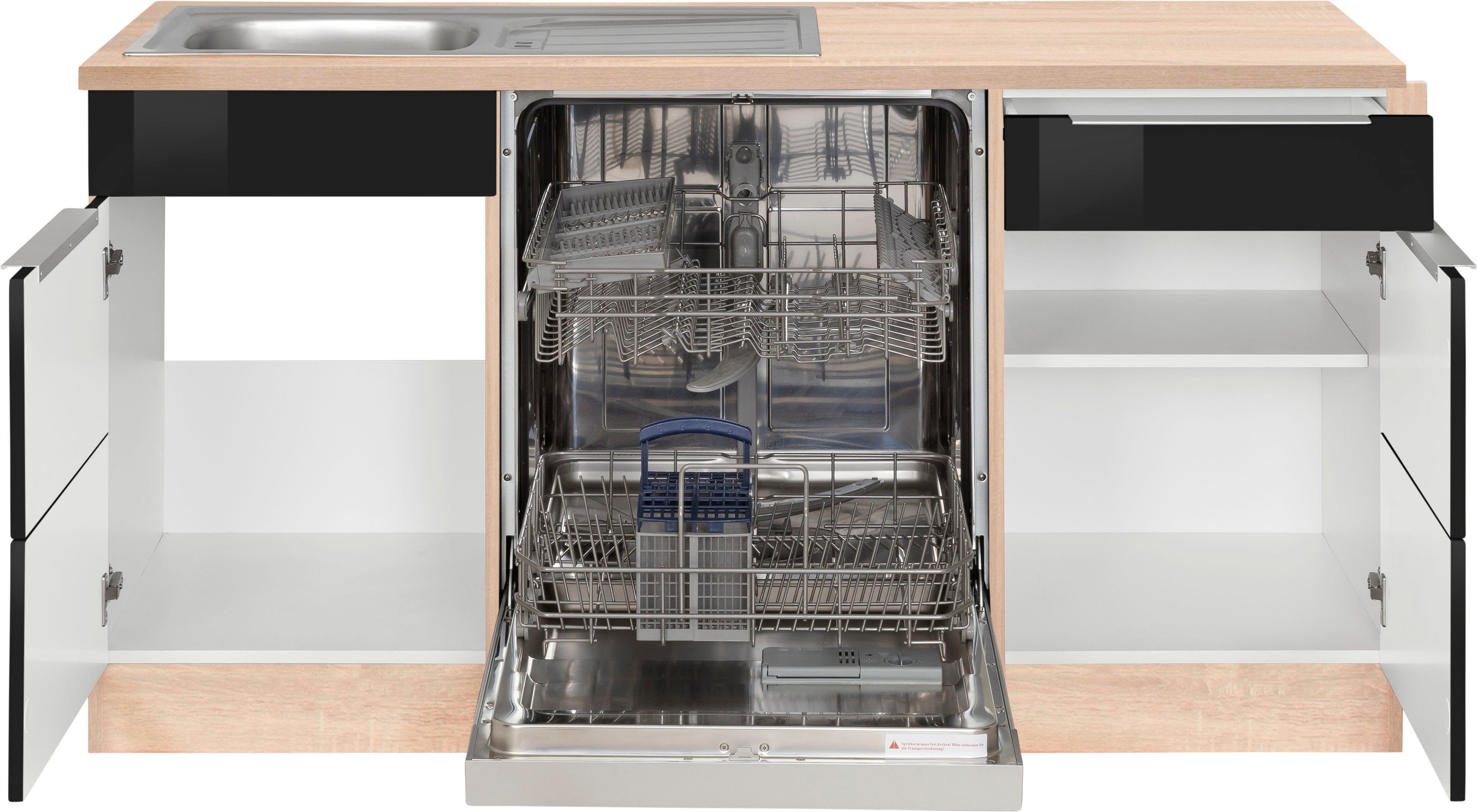 KOCHSTATION Winkelküche KS-Brindisi, Stellbreite 220/280 cm, wahlweise mit E-Geräten, mit MDF-Fronten