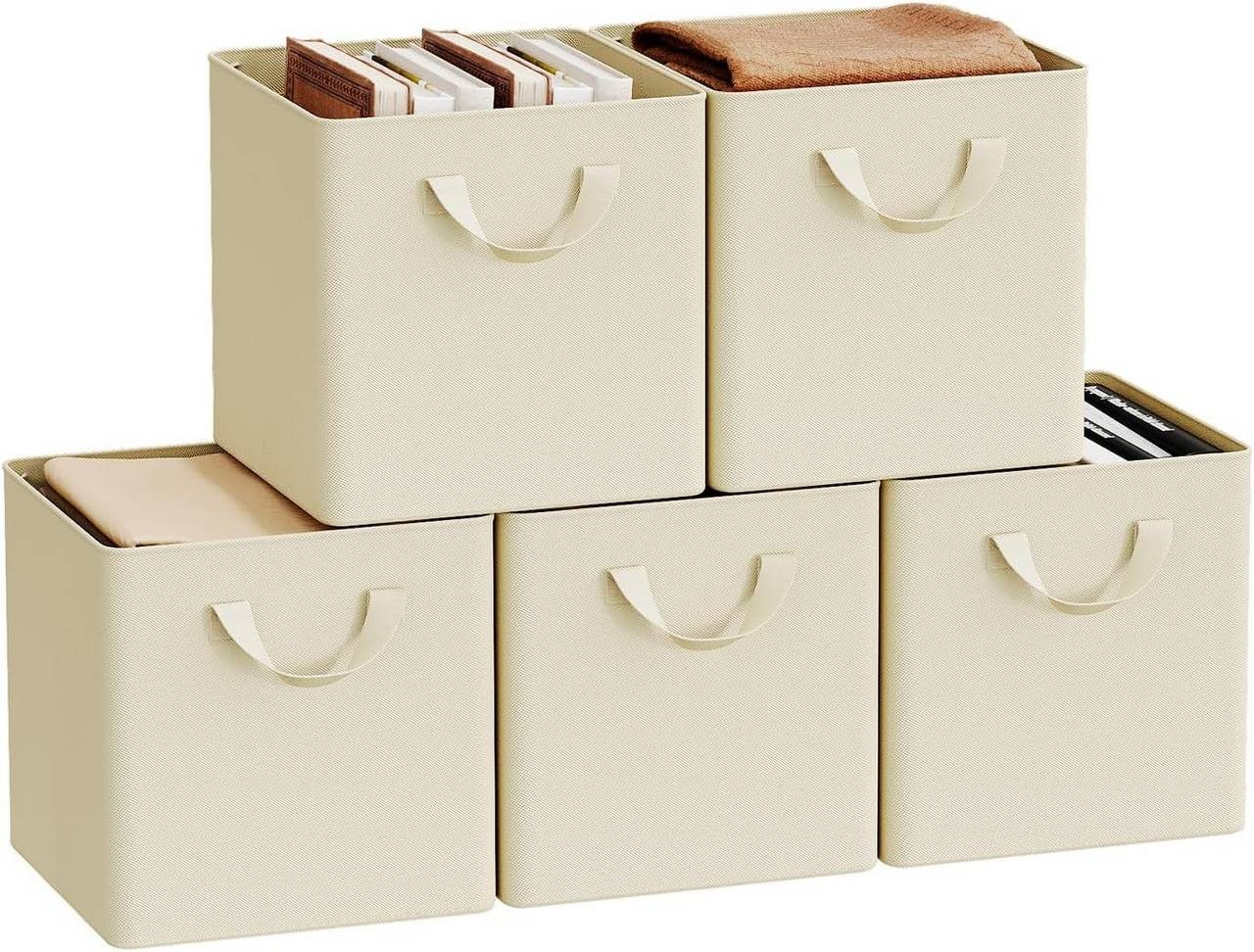 Woltu Aufbewahrungsbox (5 St), faltbare Stoffboxen 5 Stück, mit Griffen Met günstig online kaufen