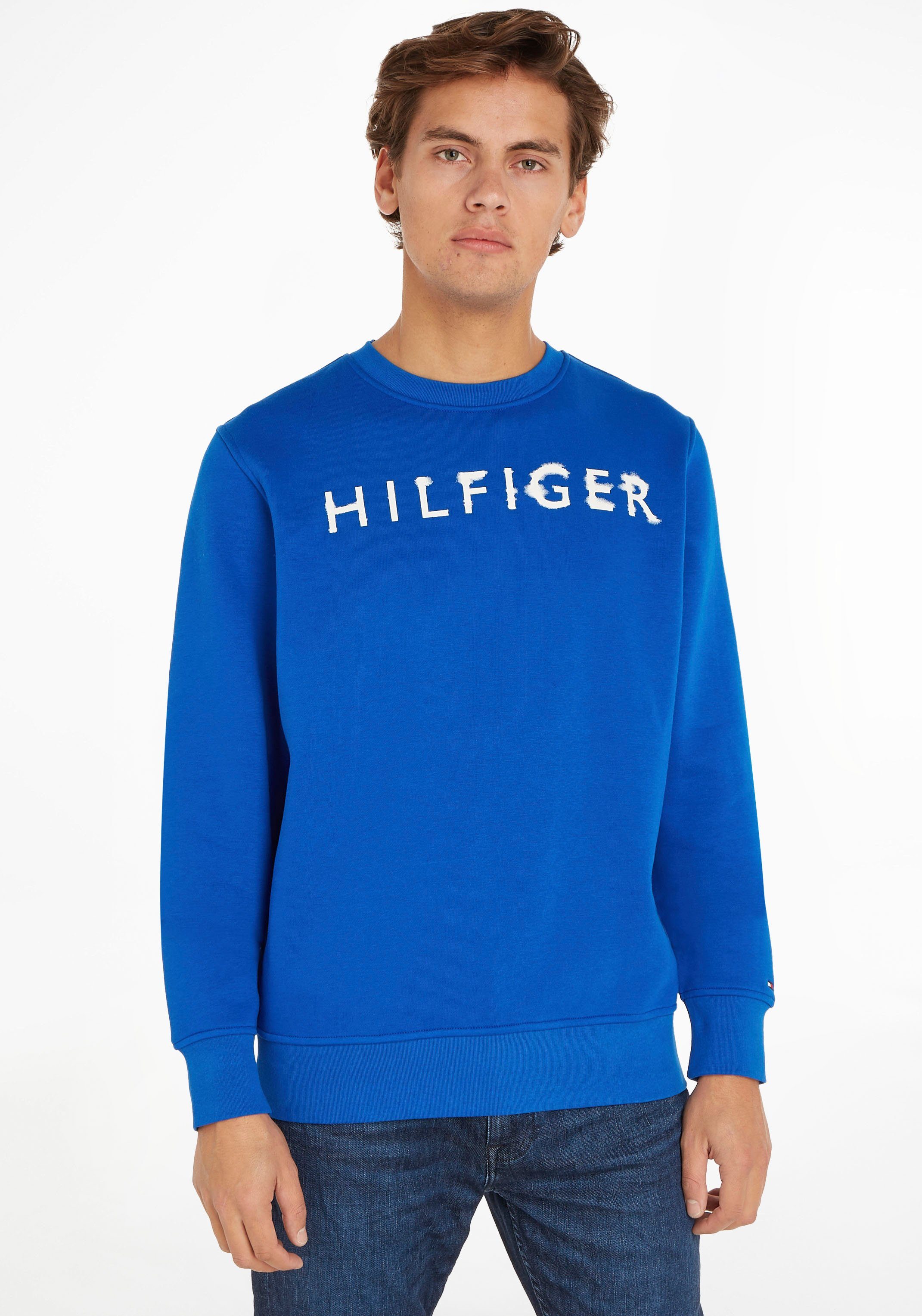 Tommy Hilfiger Sweatshirt HILFIGER INK CREWNECK Ultra Blue