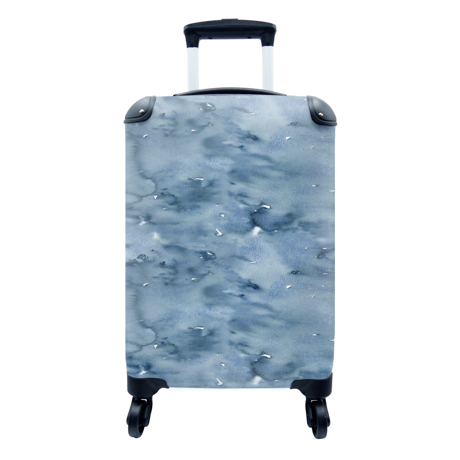MuchoWow Handgepäckkoffer Aquarell - Muster - Blau, 4 Rollen, Reisetasche mit rollen, Handgepäck für Ferien, Trolley, Reisekoffer