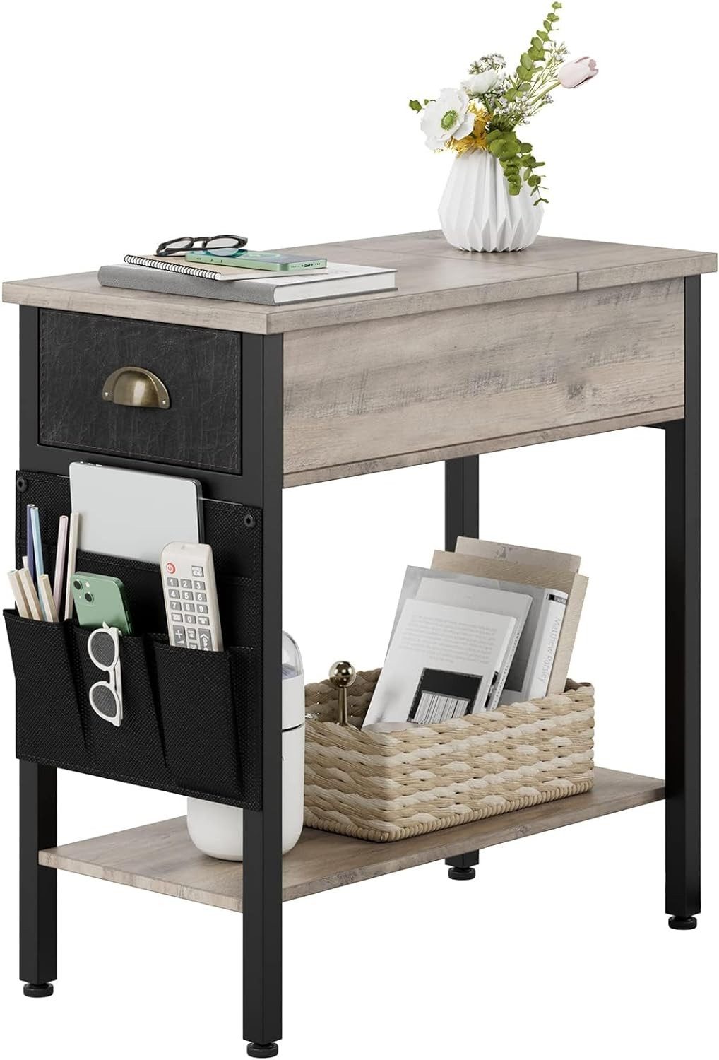 GarveeMore Beistelltisch Beistelltisch mit klappbarer Tischplatte,mit Ablag günstig online kaufen