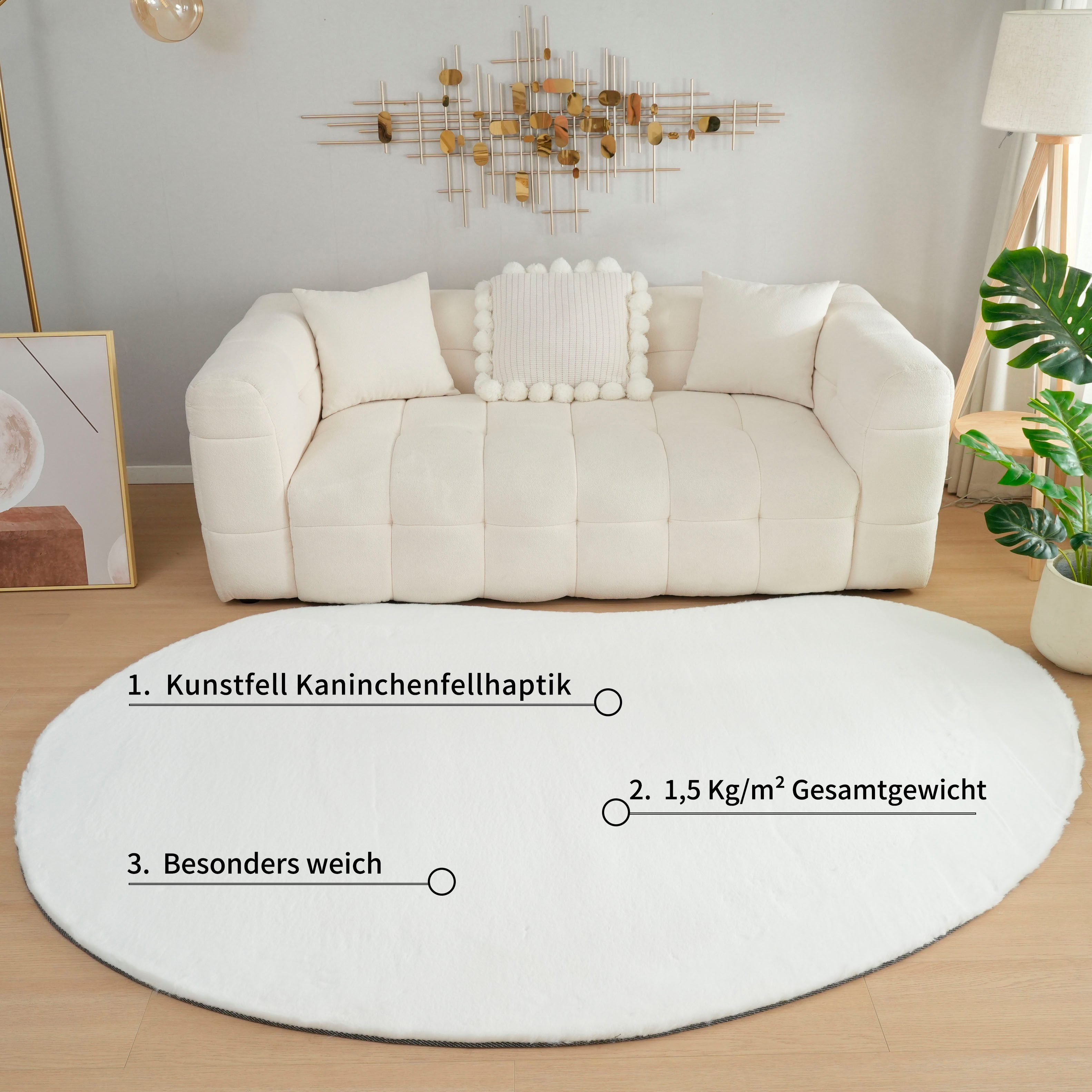 Bruno Banani Hochflor-Teppich Rabbit 2 Bean, günstig online kaufen