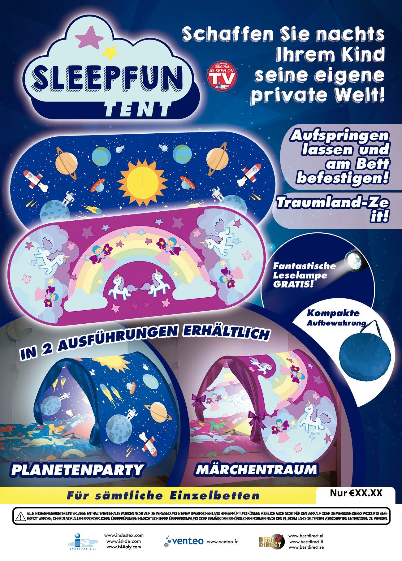 Playhouse für Kinder STARLYF SleepFun Tent Original, Aus Dem TV-Werbung