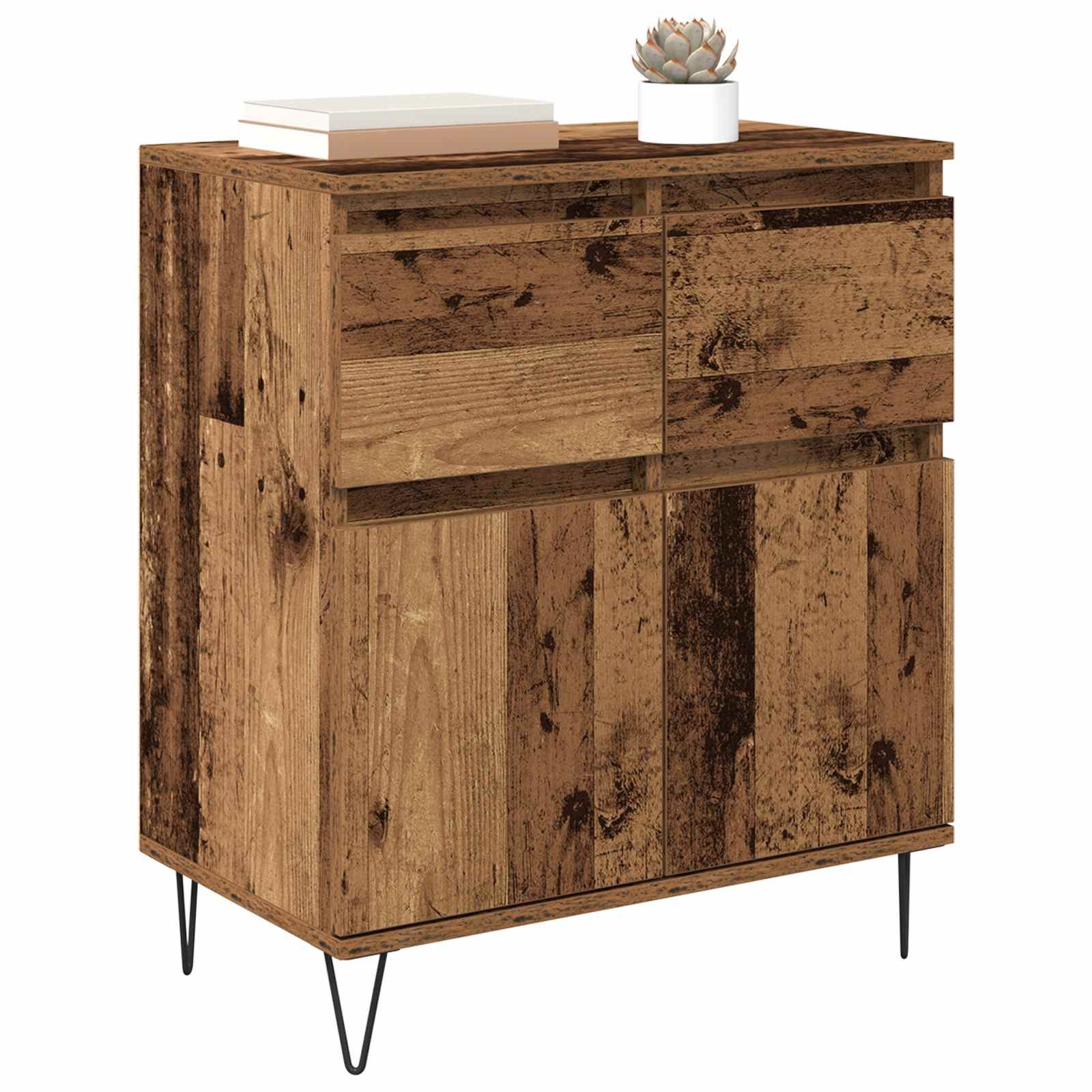 vidaXL Sideboard Sideboard Altholz 60 x 35 x 70 cm Verbundholz und Eisen (1 St)