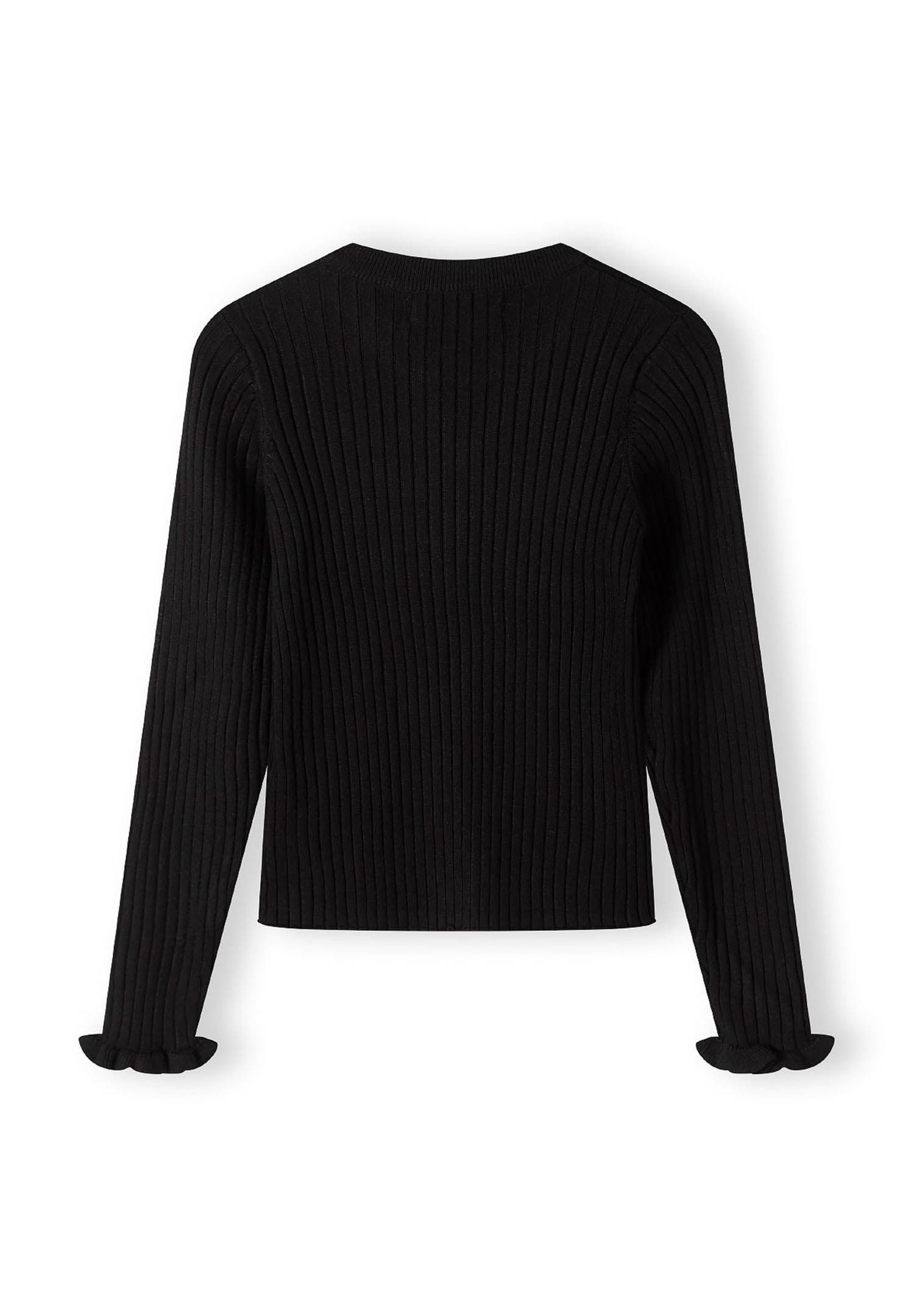 MINOTI Strickpullover Gerippter Pullover mit Rüschen (2y-14y)